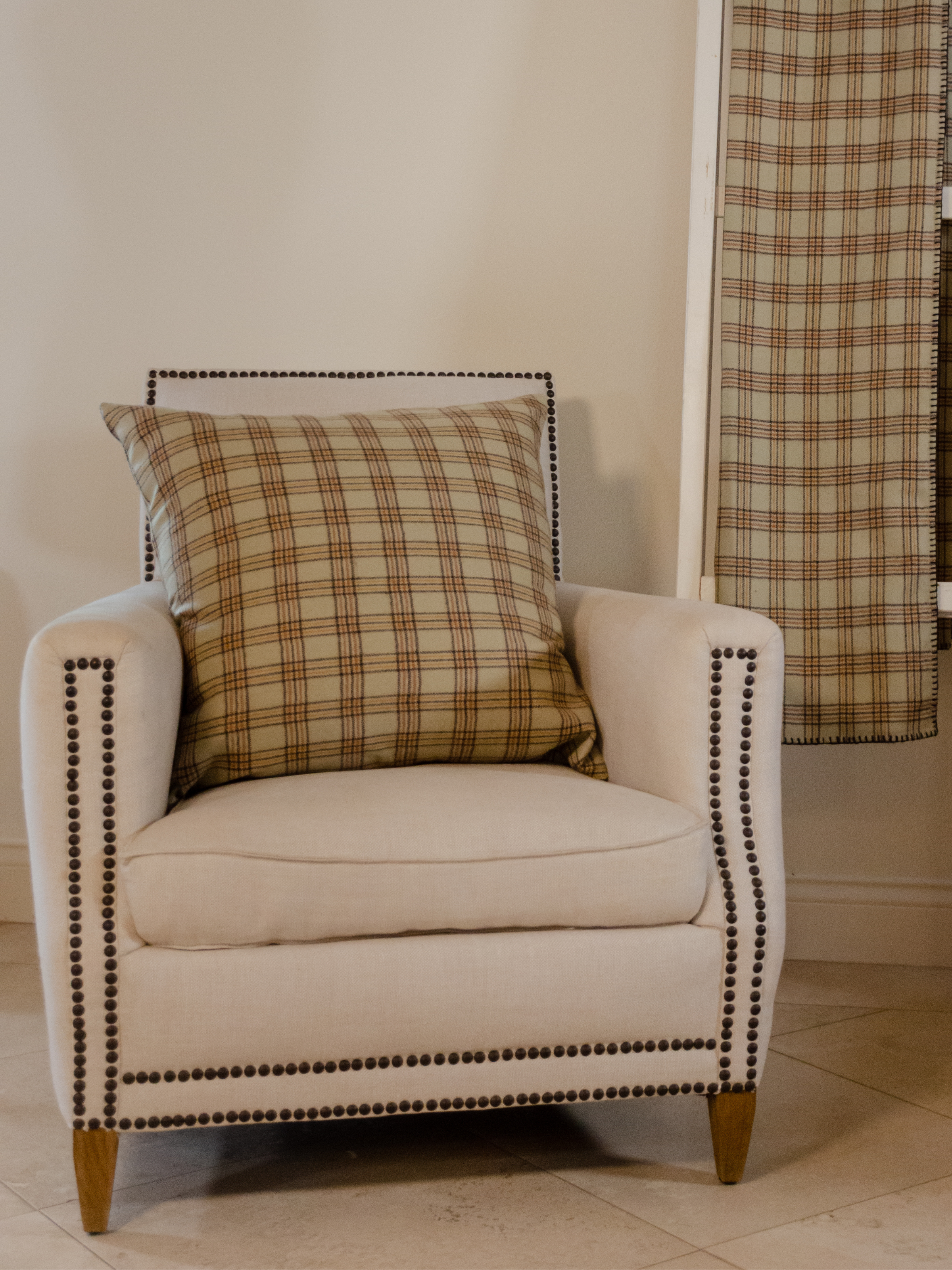Highlands Mint Plaid Wool Pillow