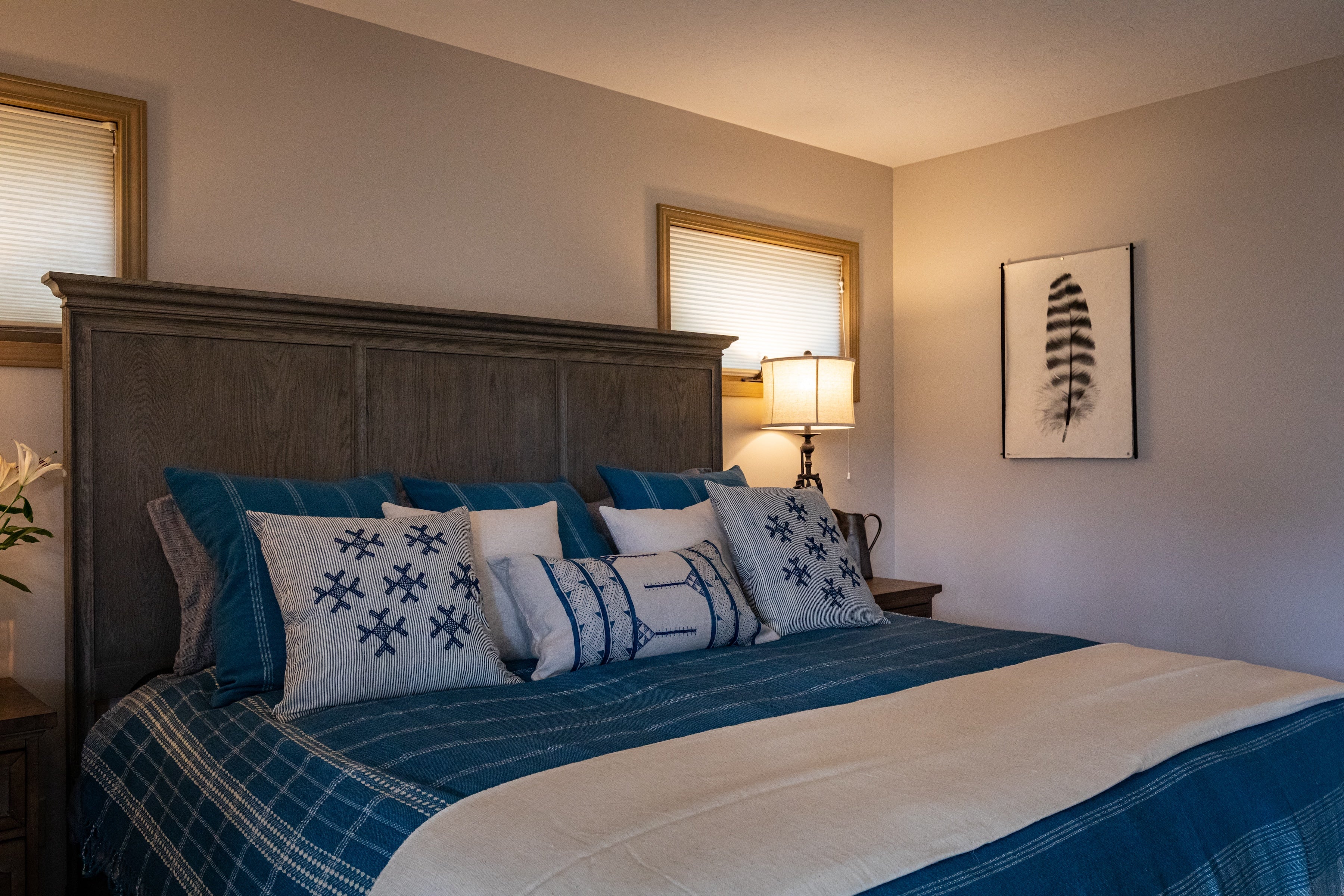 BK Indigo/Shell Handwoven Bedspread
