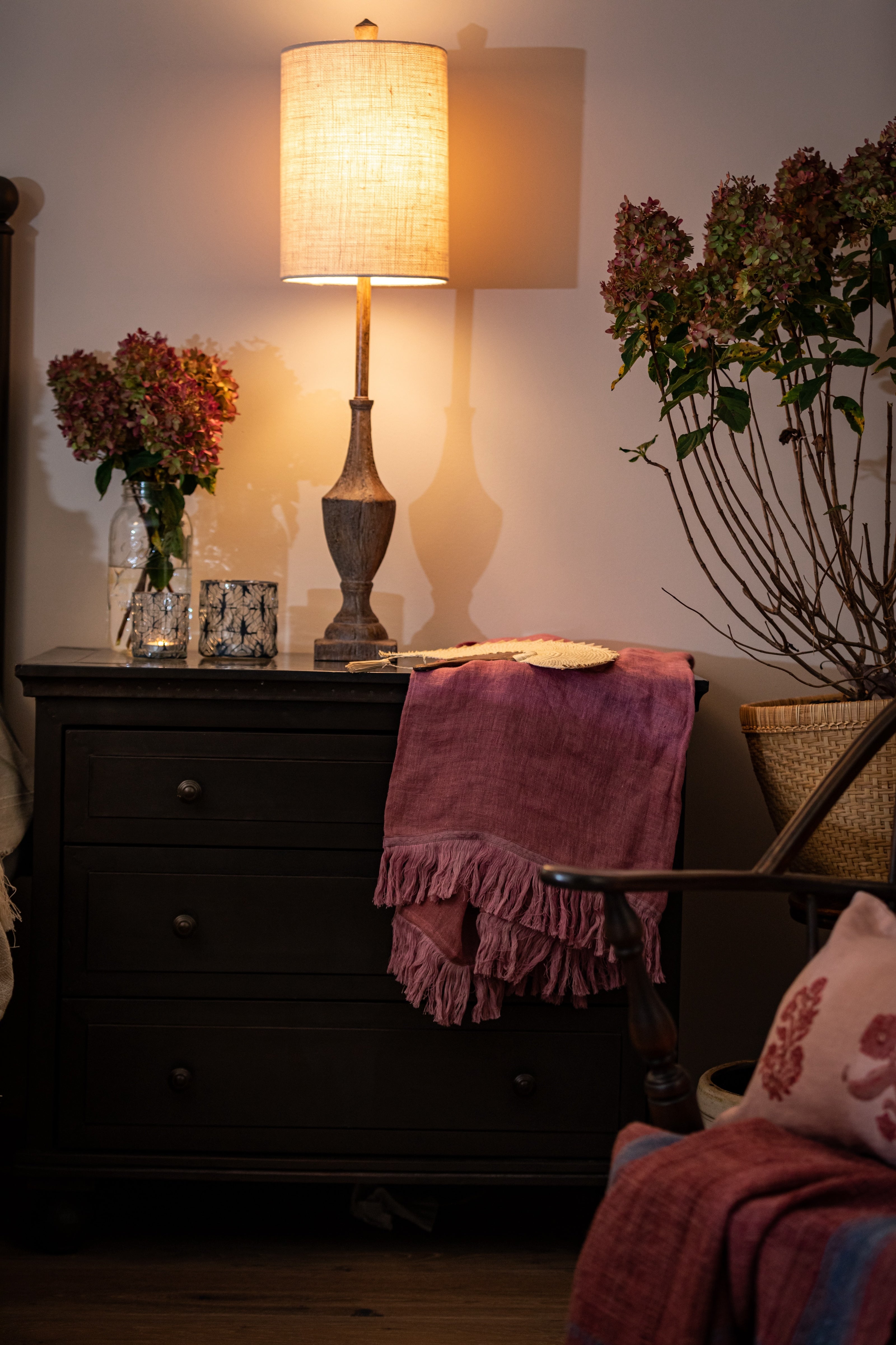 Blush Sheer Linen Throw