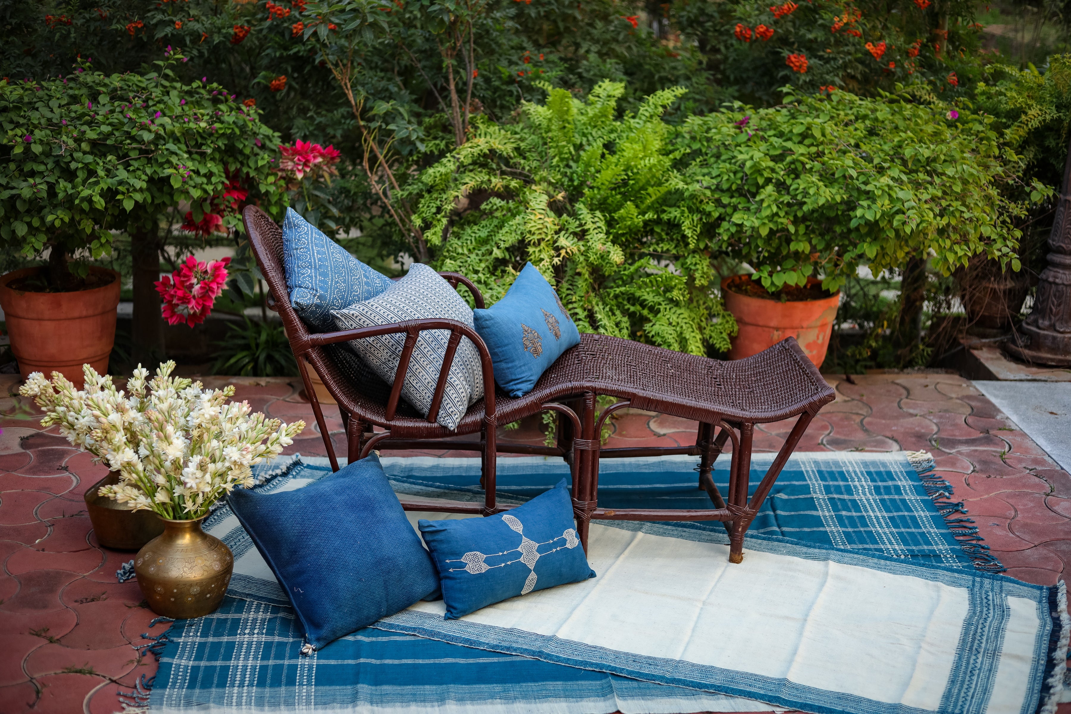 Kutch Shell and Indigo Wool Throw