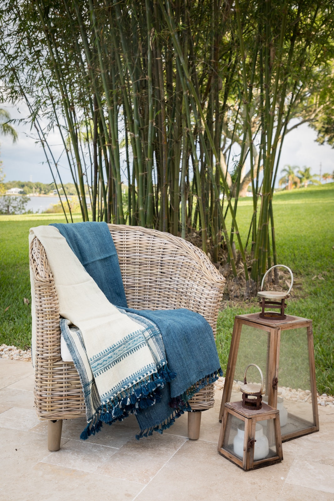Kutch Shell and Indigo Wool Throw