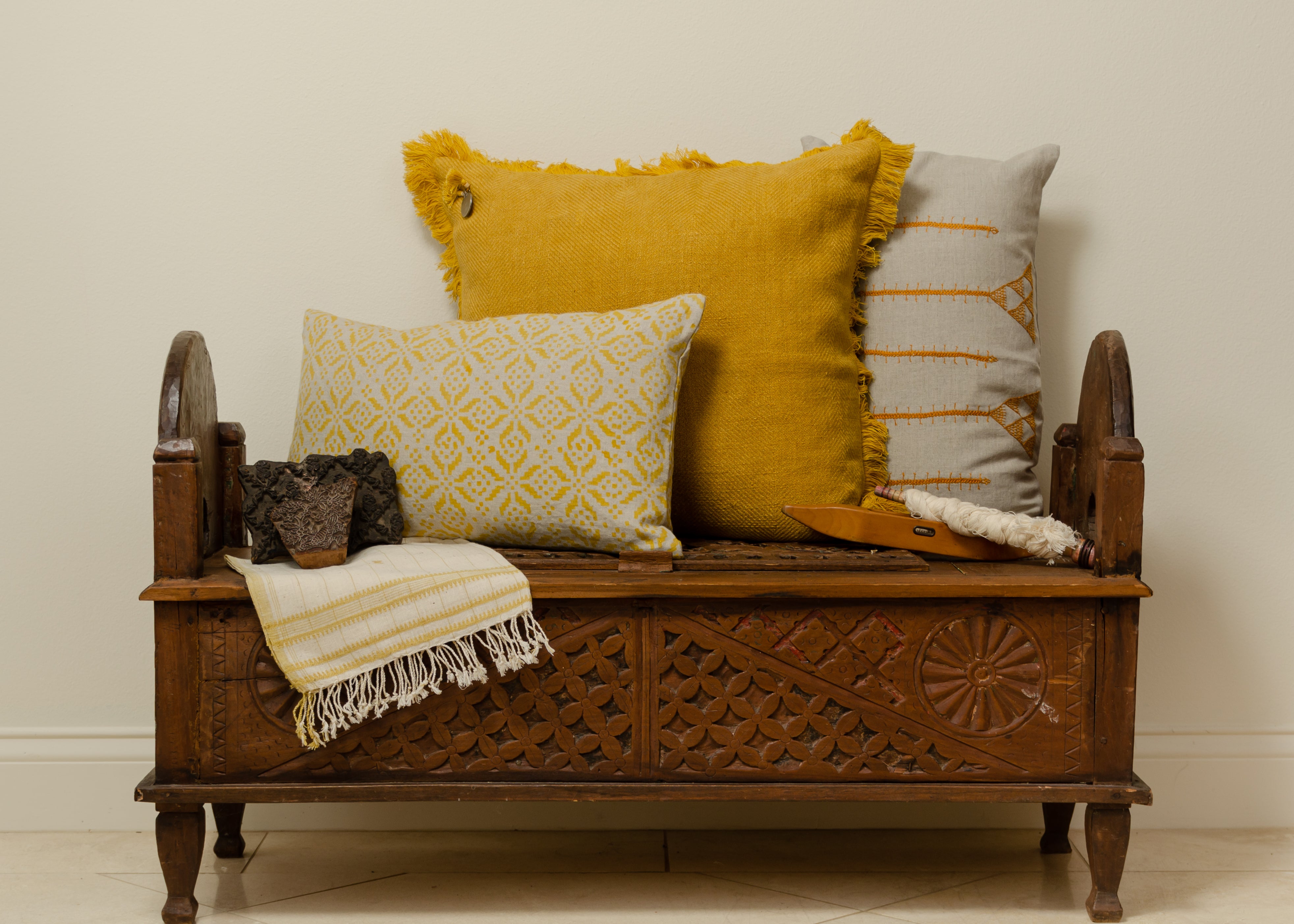 Prayag Ochre Decorative Pillow Cover