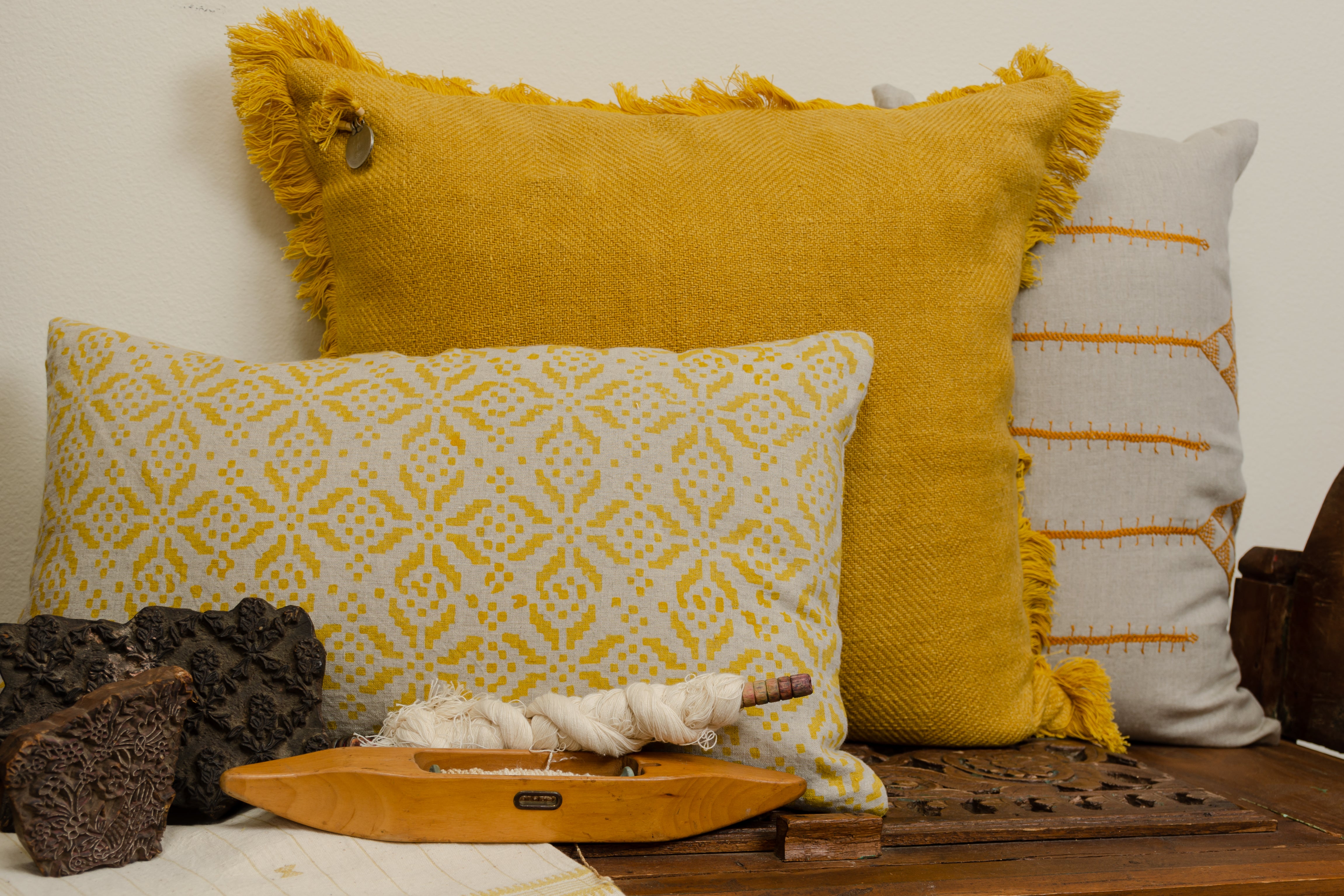 Prayag Ochre Decorative Pillow Cover