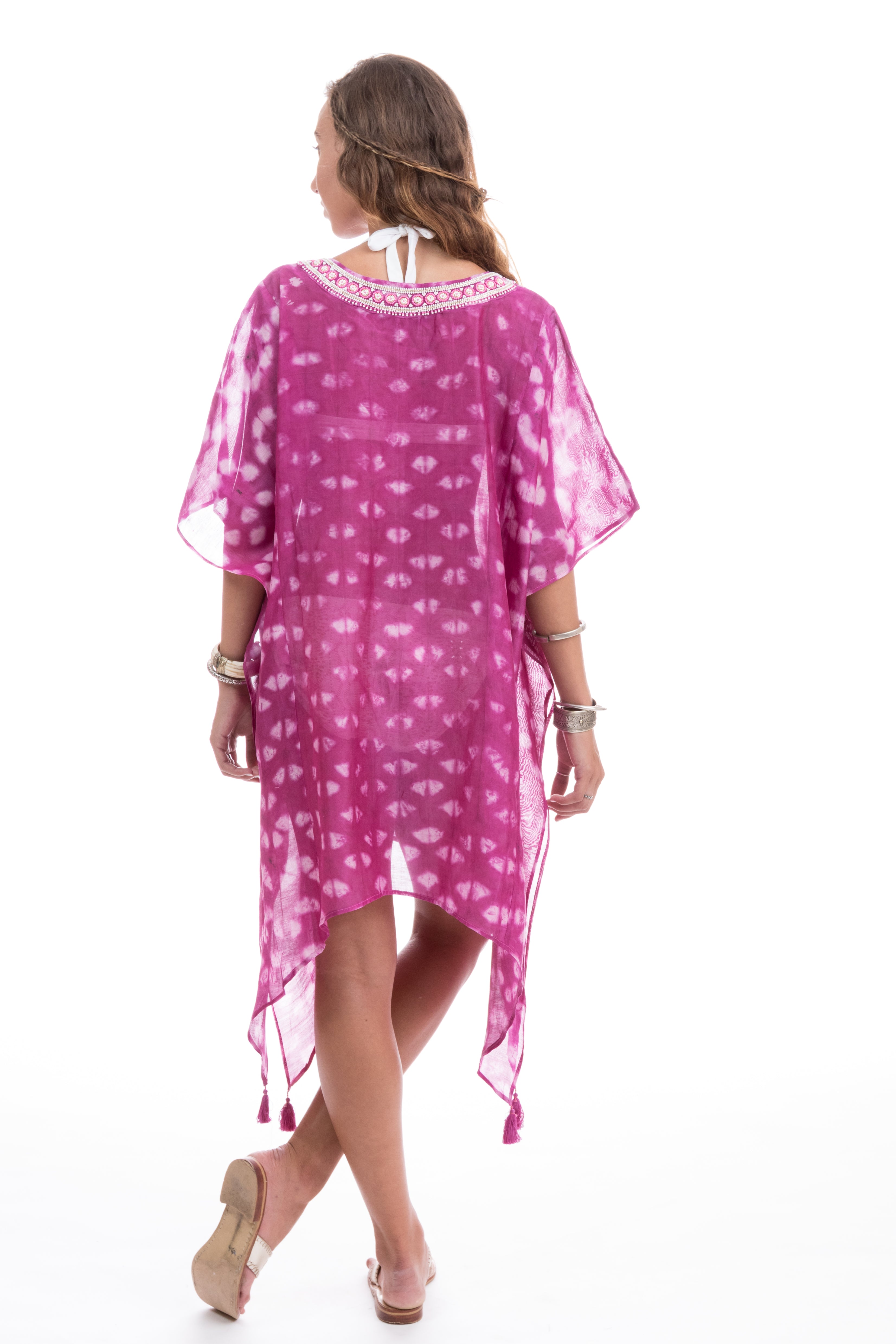 Hot Pink Tie Dye Kaftan