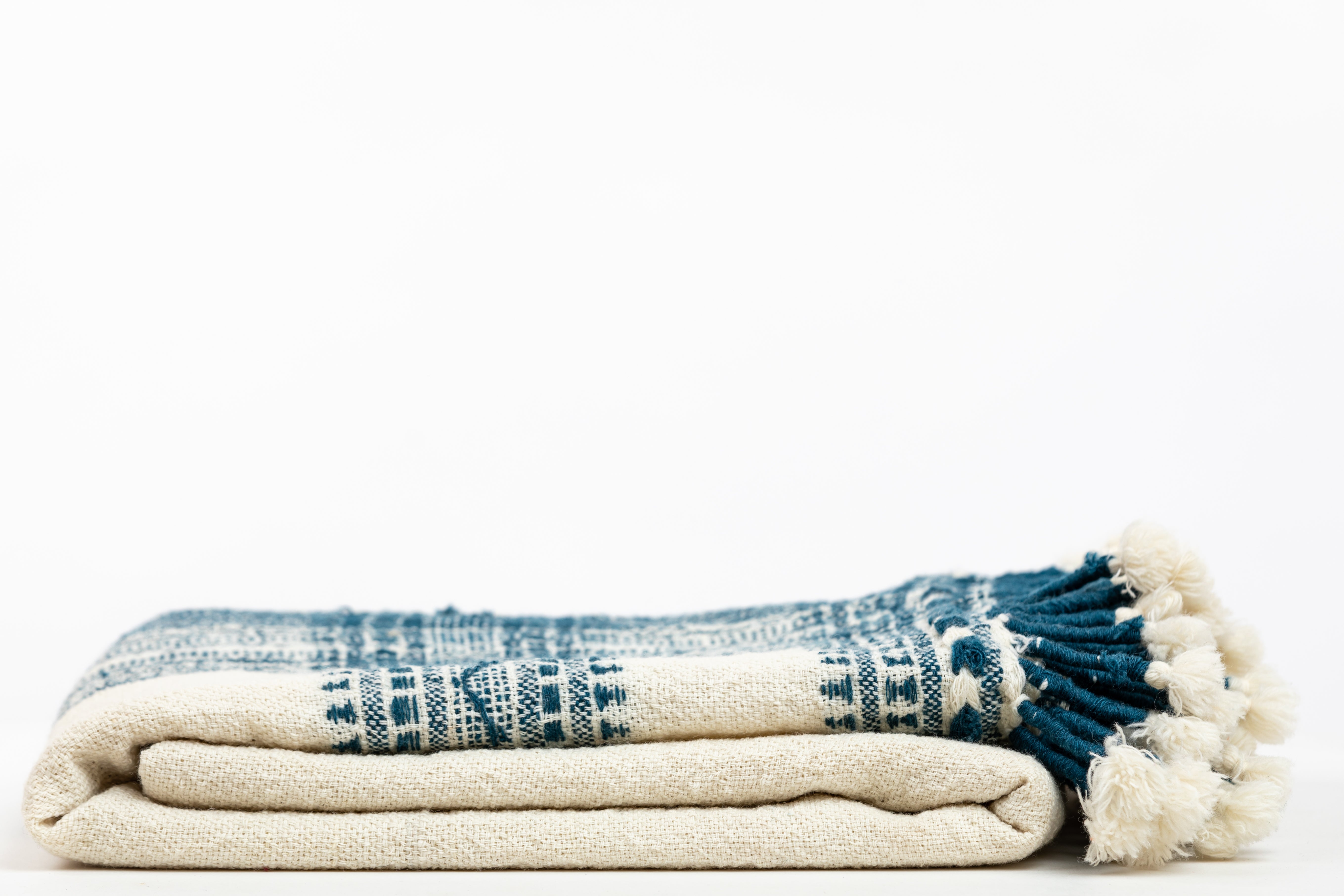 Kutch Shell and Indigo Wool Throw