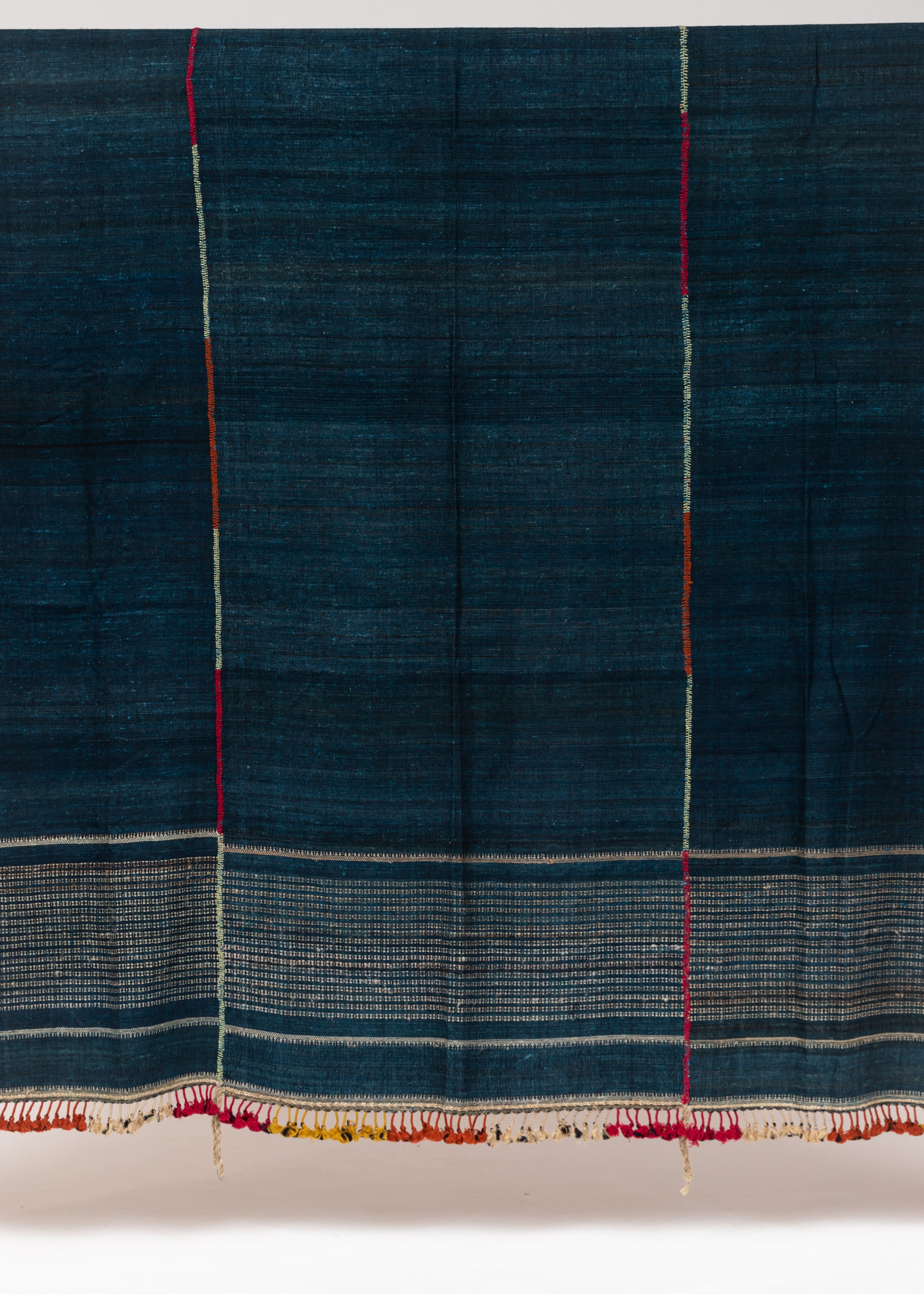 Kutch Indigo Wool Silk Bedspread