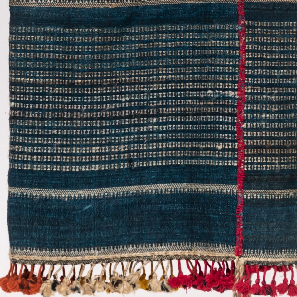 Kutch Indigo Wool Silk Bedspread