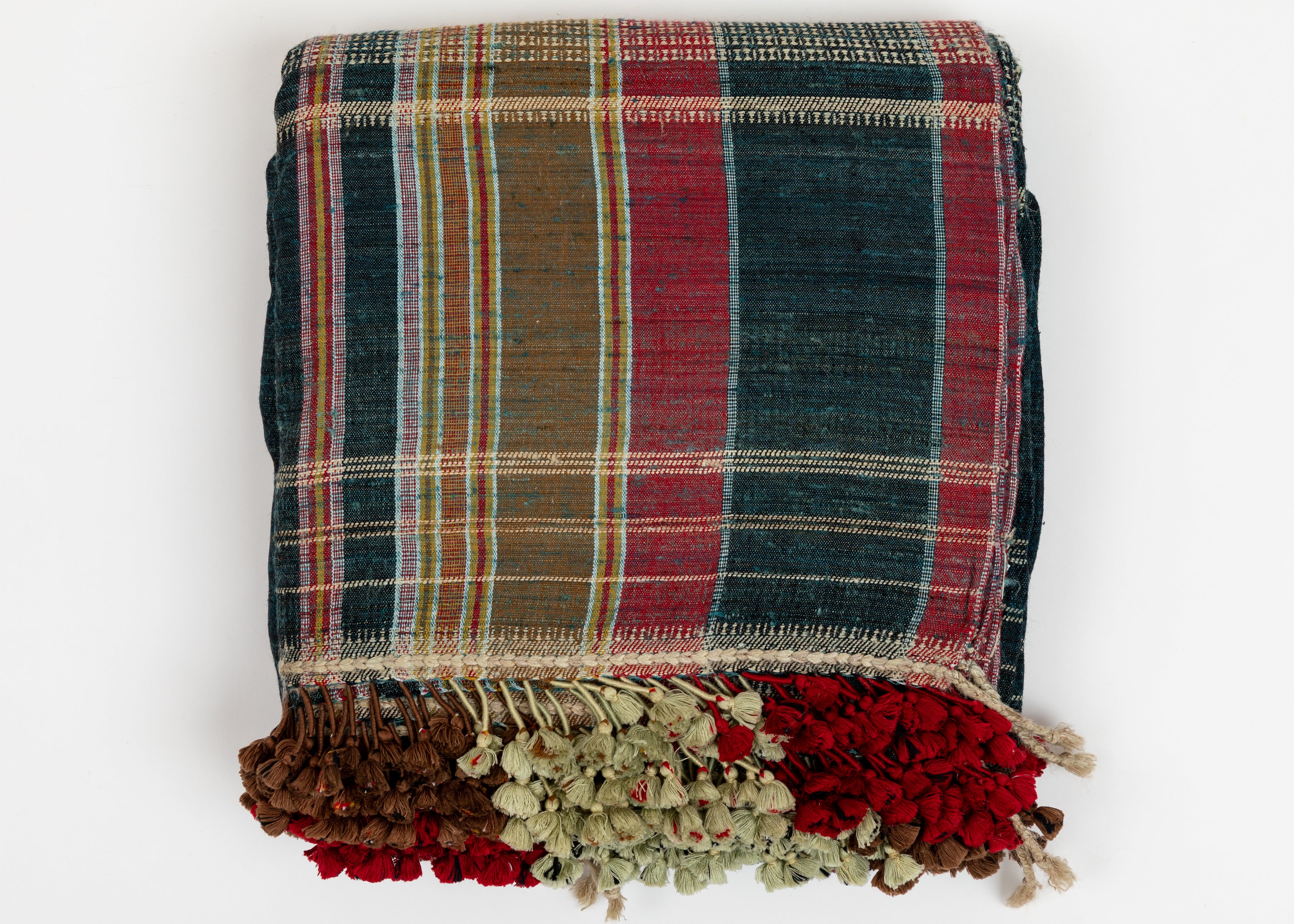 Kutch Indigo Wool Silk Bedspread