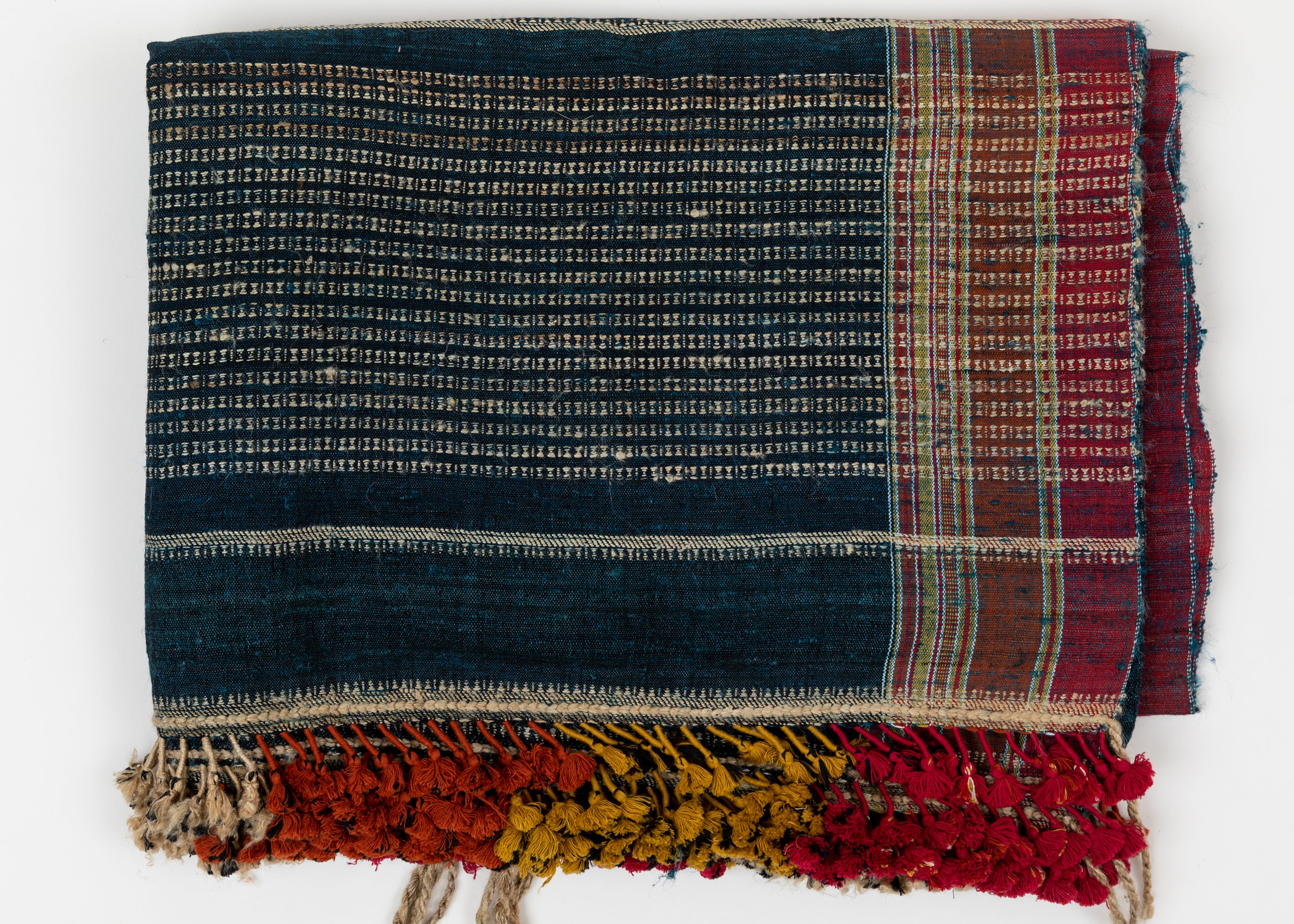 Kutch Indigo Wool Silk Bedspread