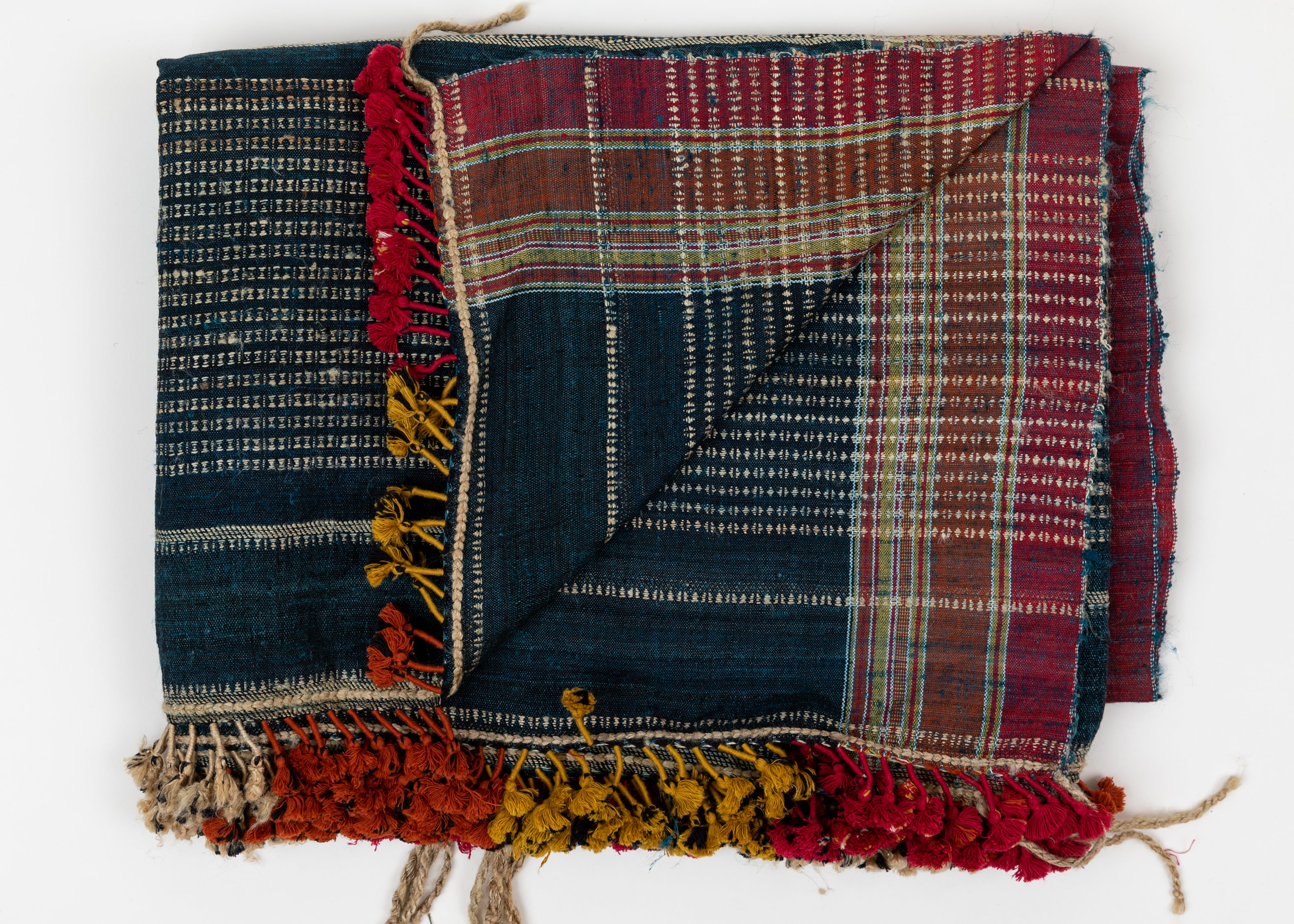 Kutch Indigo Wool Silk Bedspread