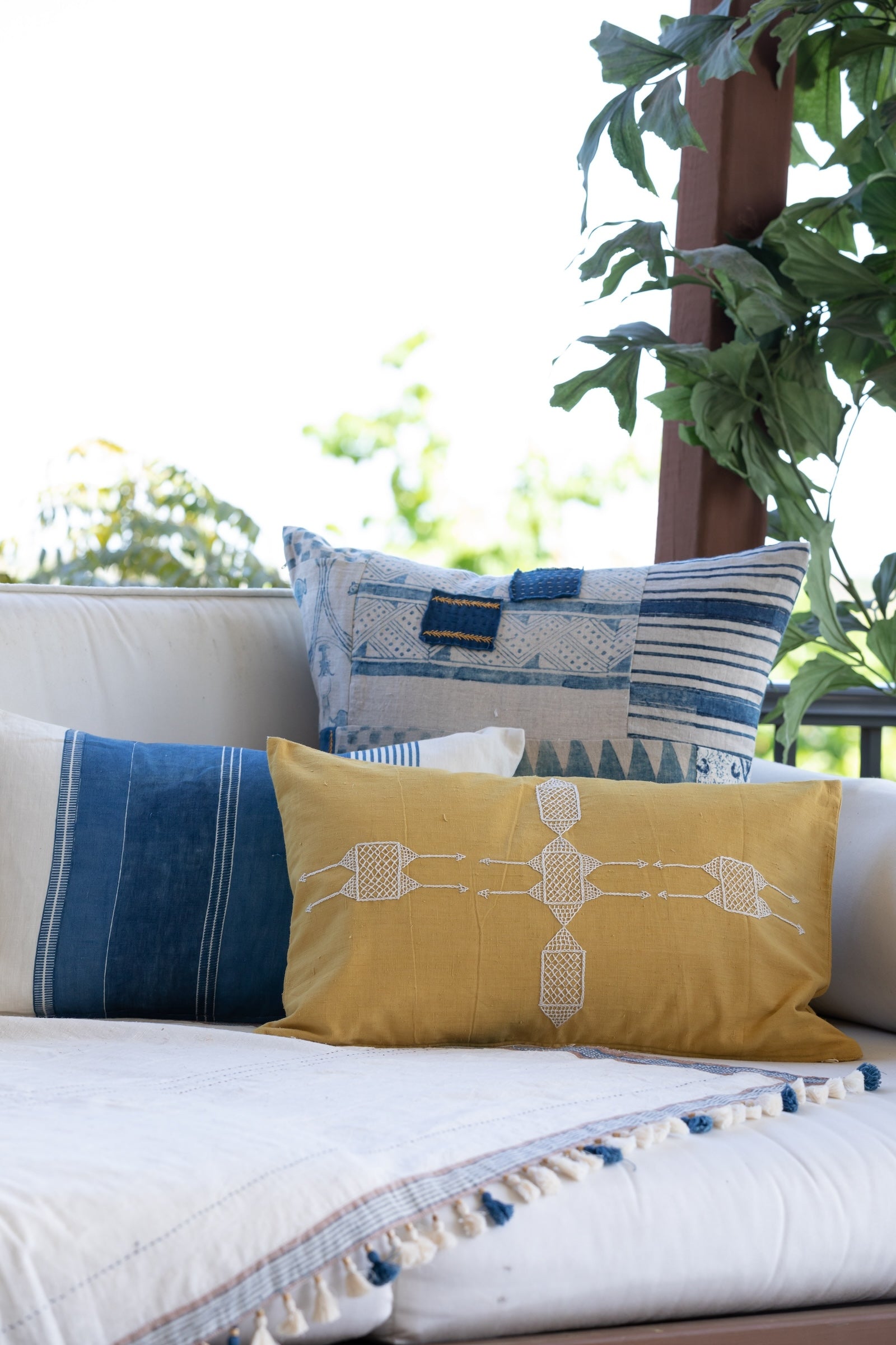 Rufia Naples Yellow Khadi Pillow