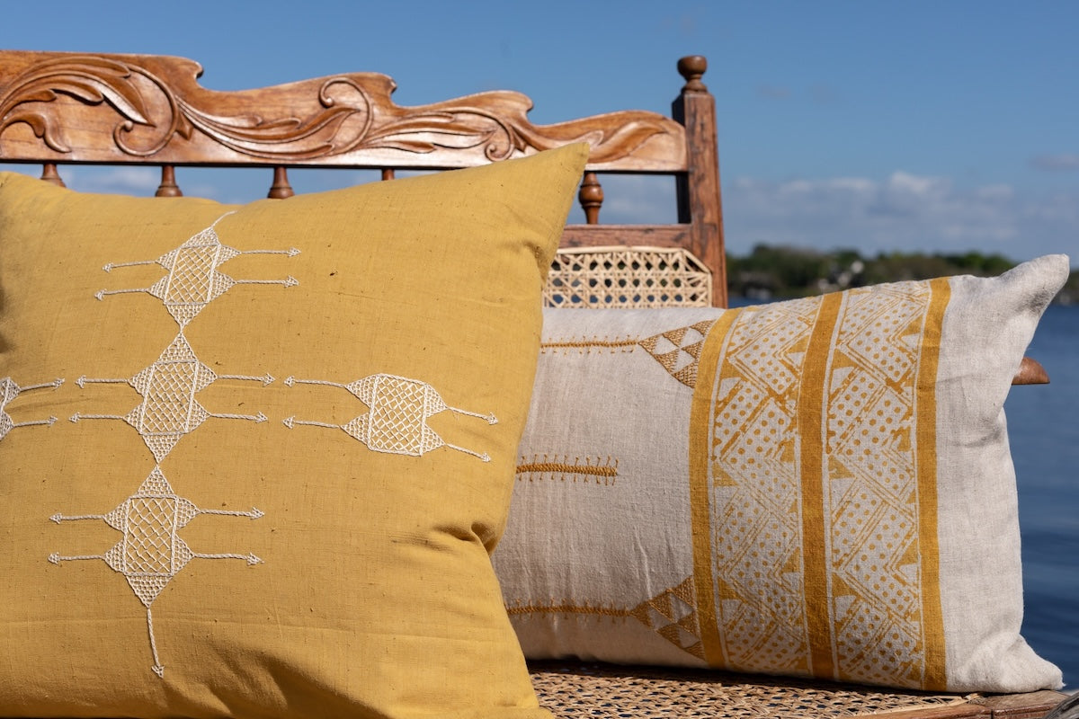 Rufia Naples Yellow Khadi Pillow