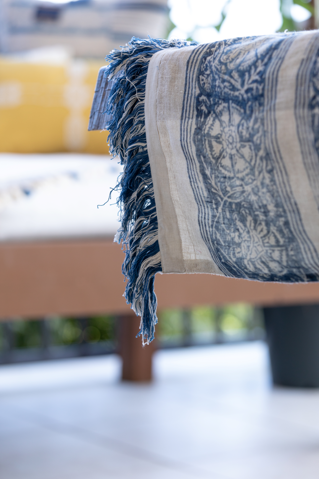 Coromandel Indigo Sheer Linen Throw