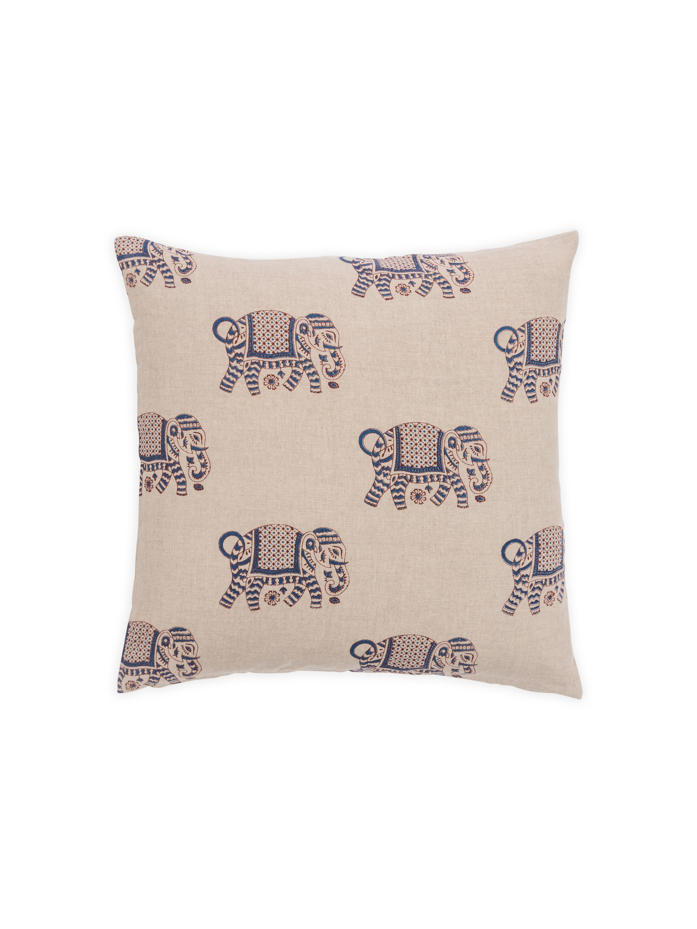 Elephant Walk Steel Blue And Cinnamon Pillow
