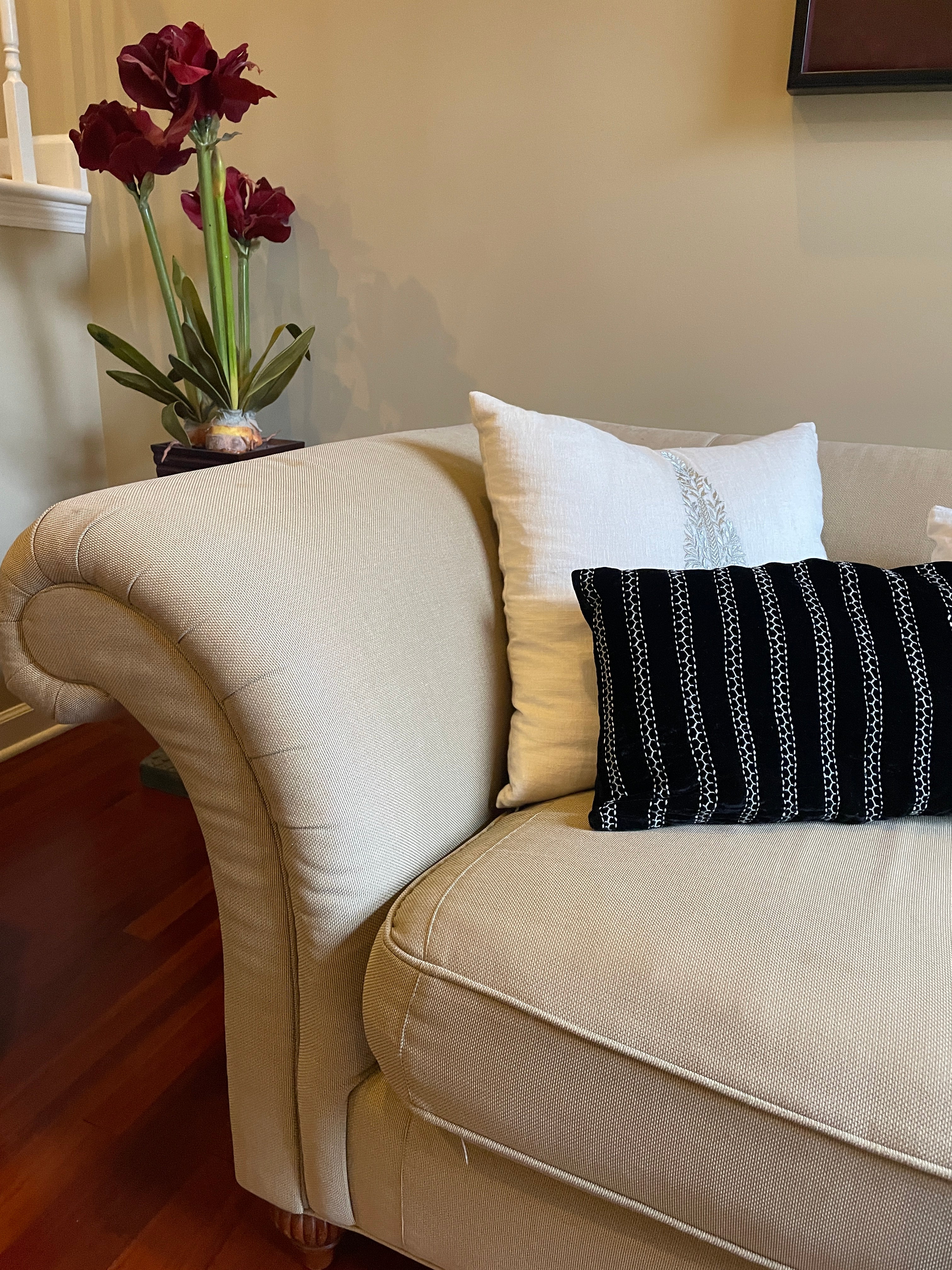 Lakhir Velvet Charcoal Petit Lumbar Pillow Cover