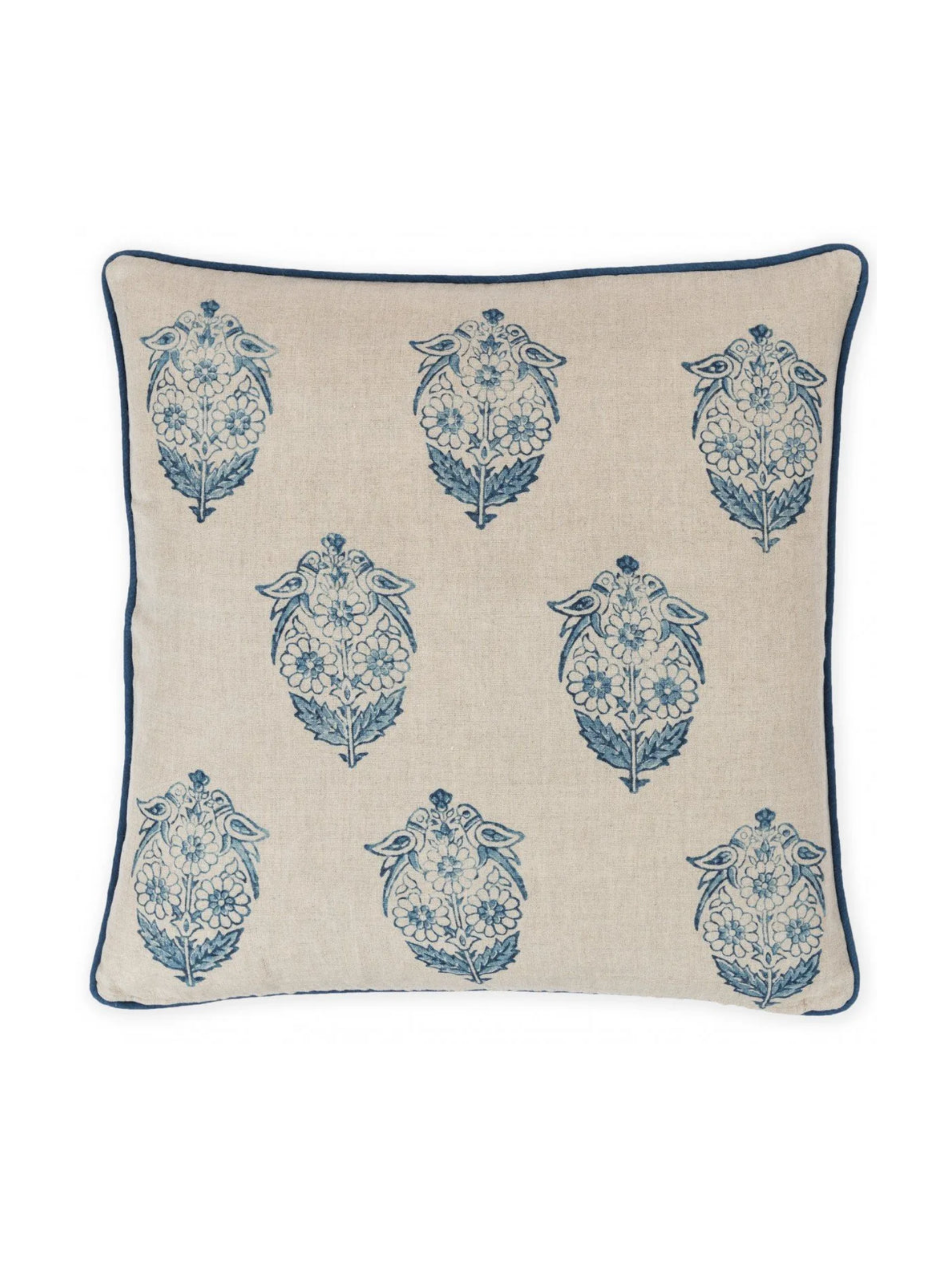 Indigo Parakeets Decorative Pillow