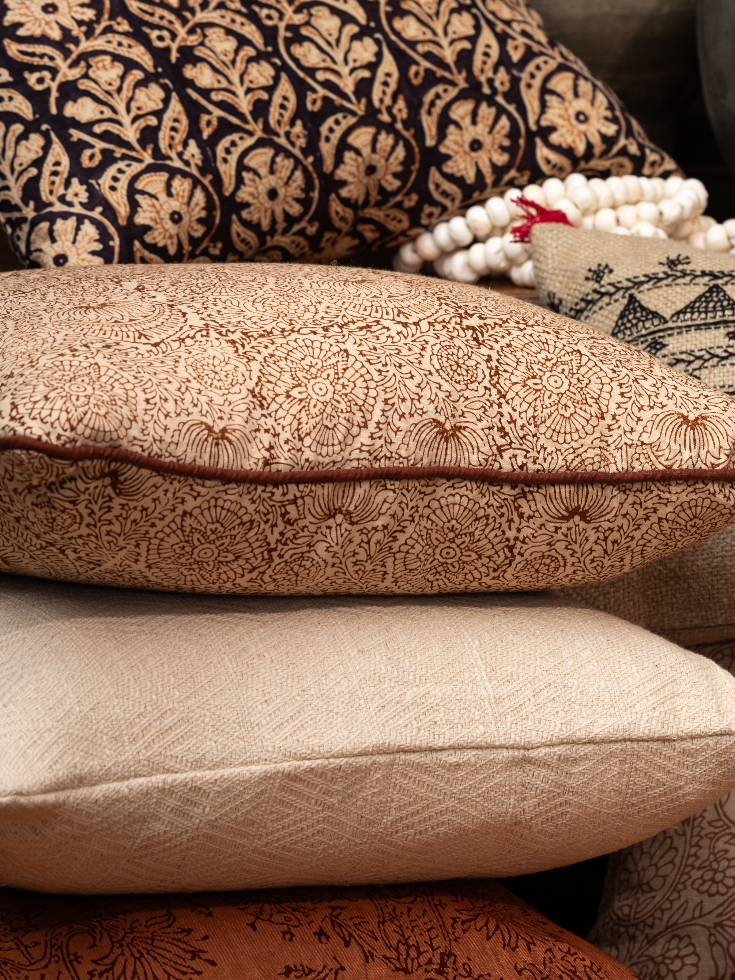 Madurai Charcoal/Brown Decorative Pillow Cover