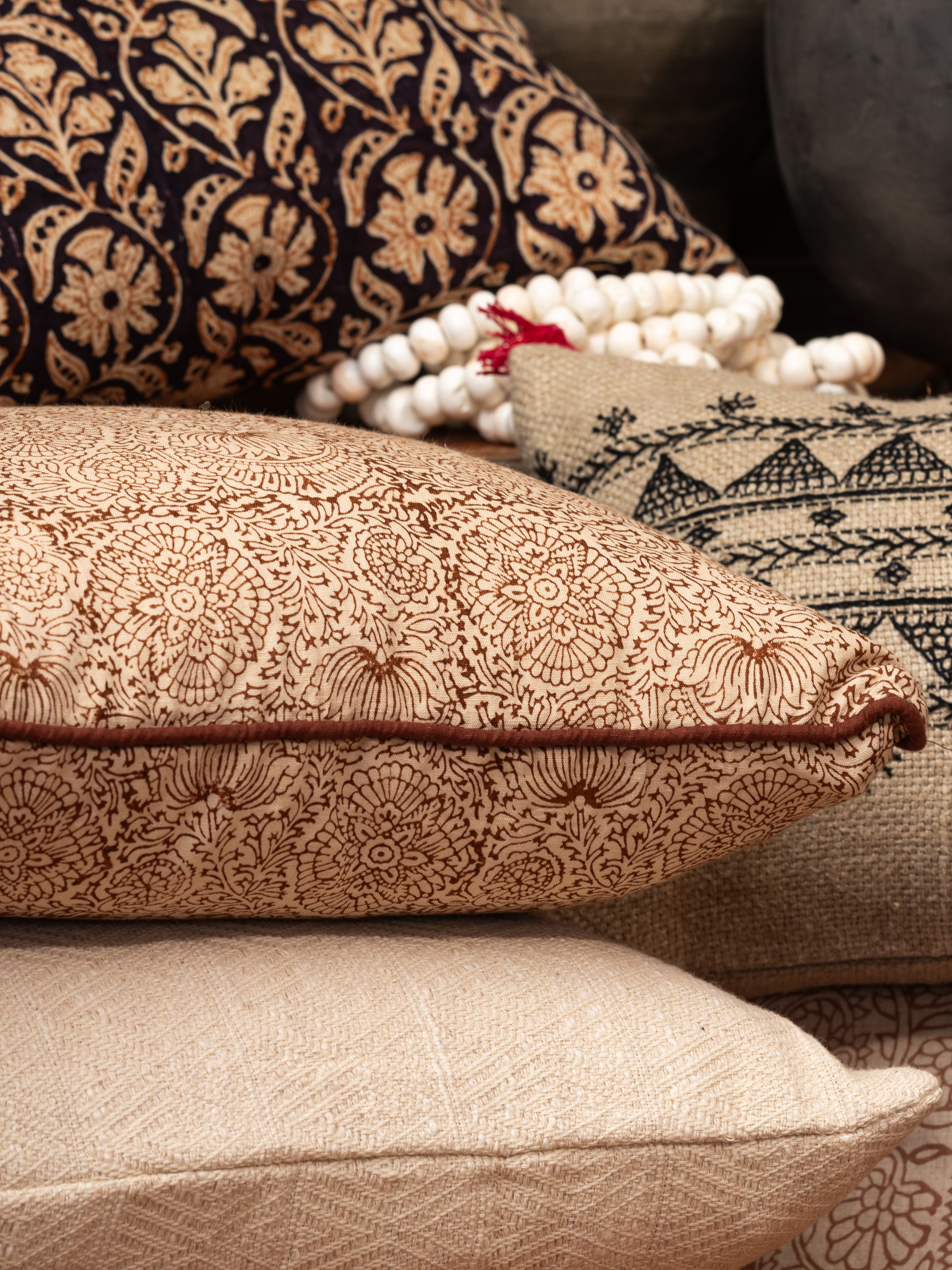 Lotus Clay Decorative Pillow Cover