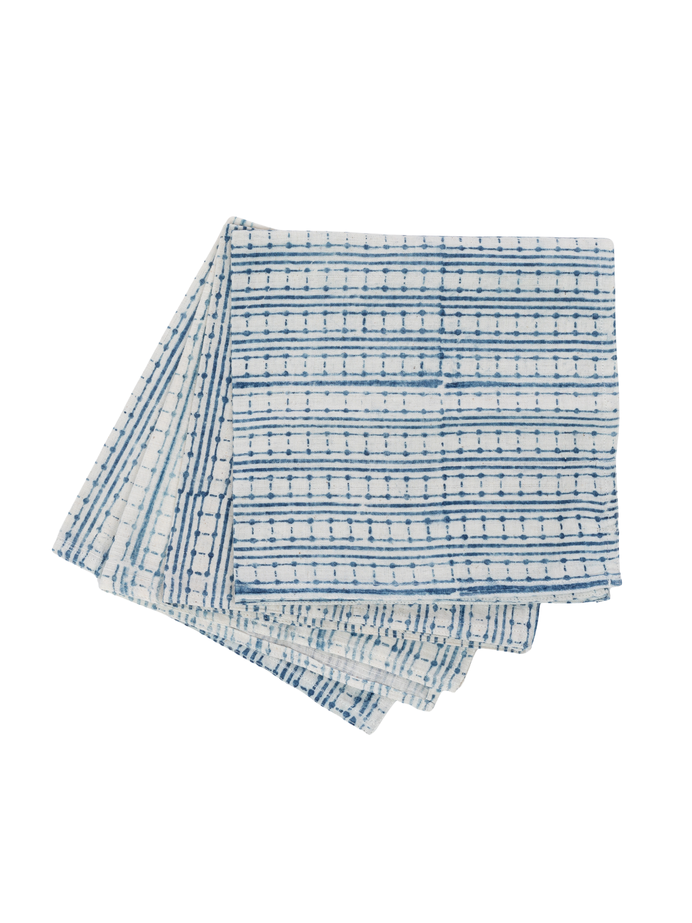 Ladder And Dot Cornflower Blue Cotton Napkin Set