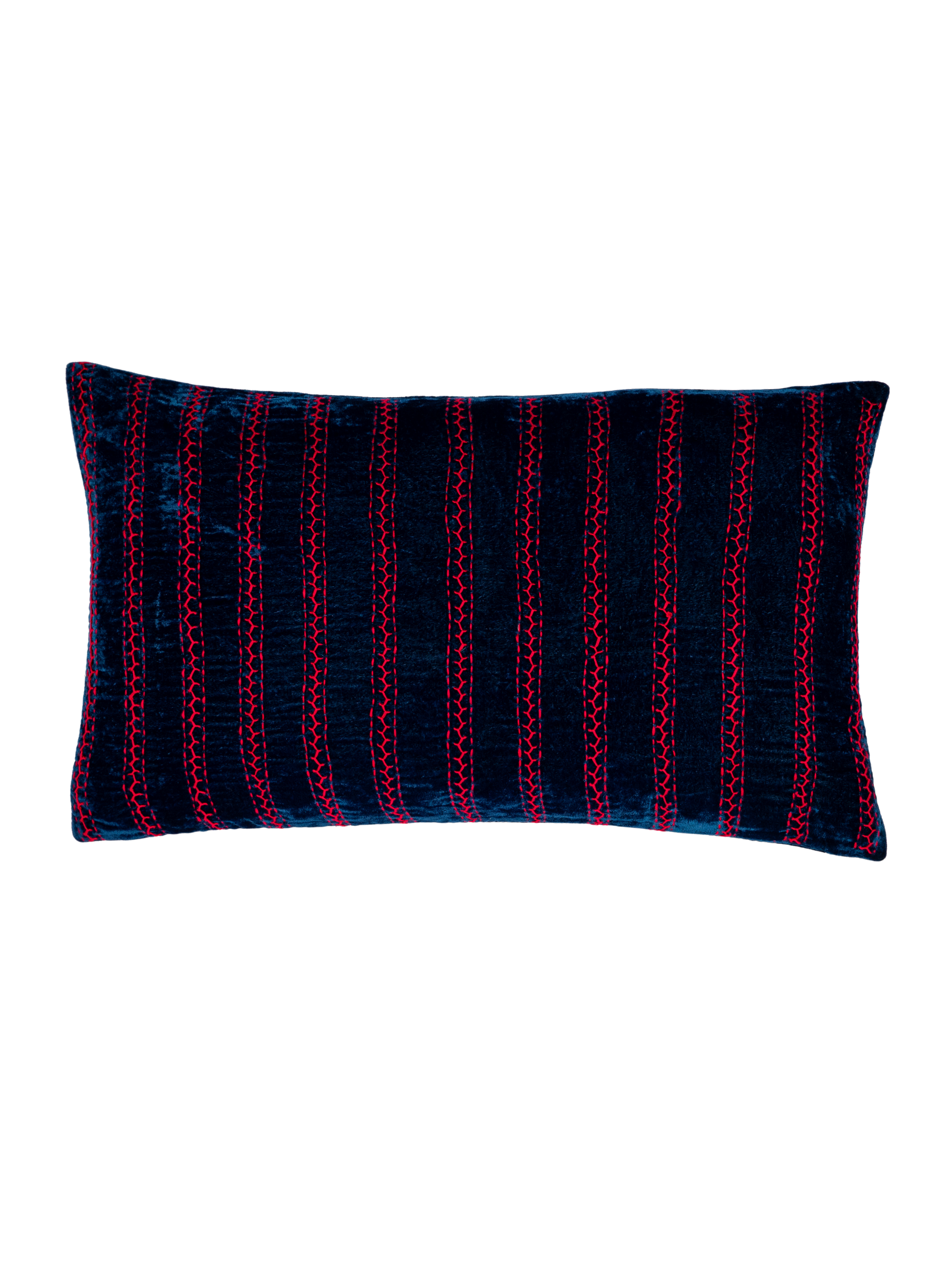Lakhir Velvet Indigo Petit Lumbar Pillow Cover