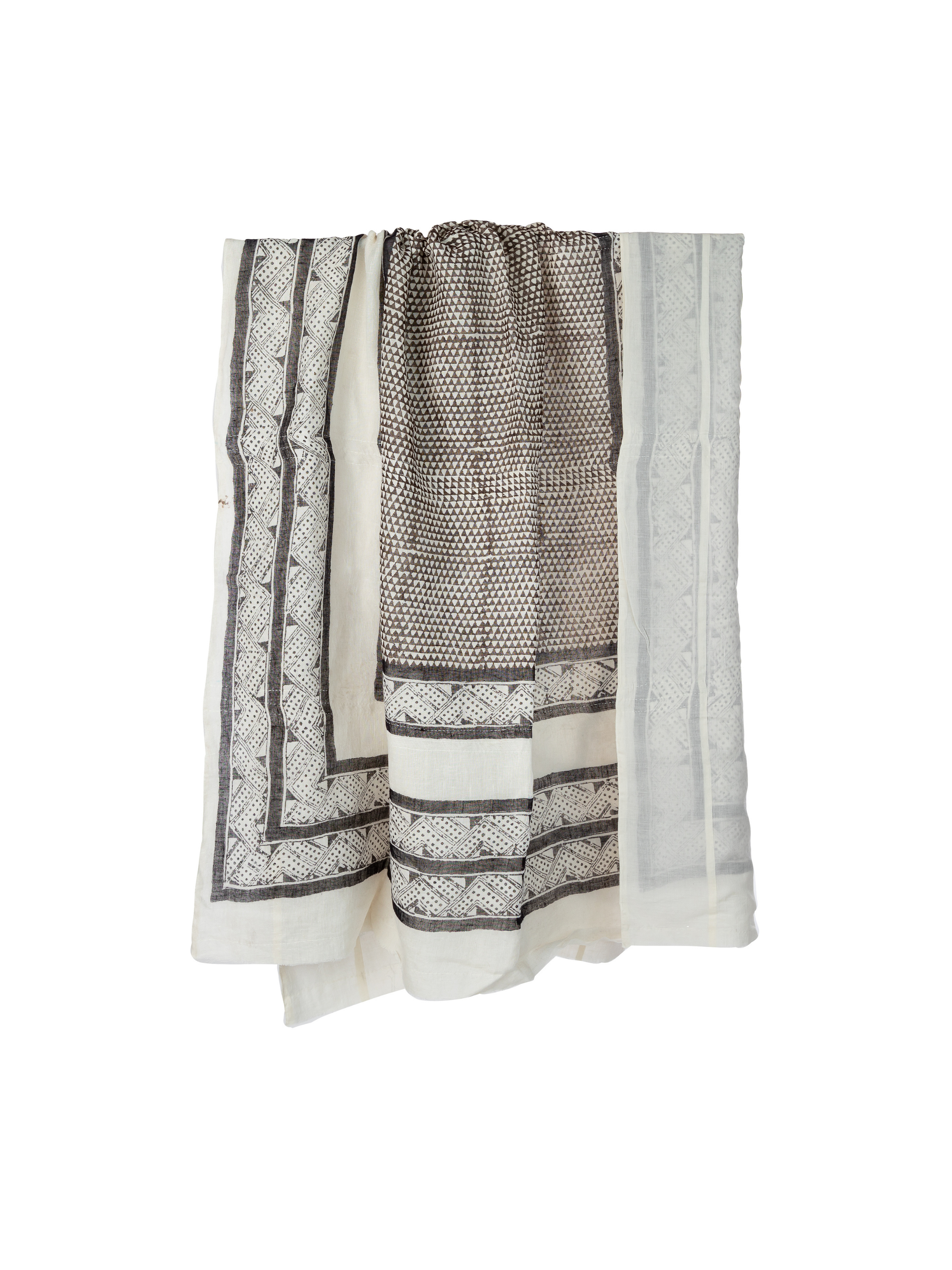 Mancala Charcoal Sheer Linen Throw