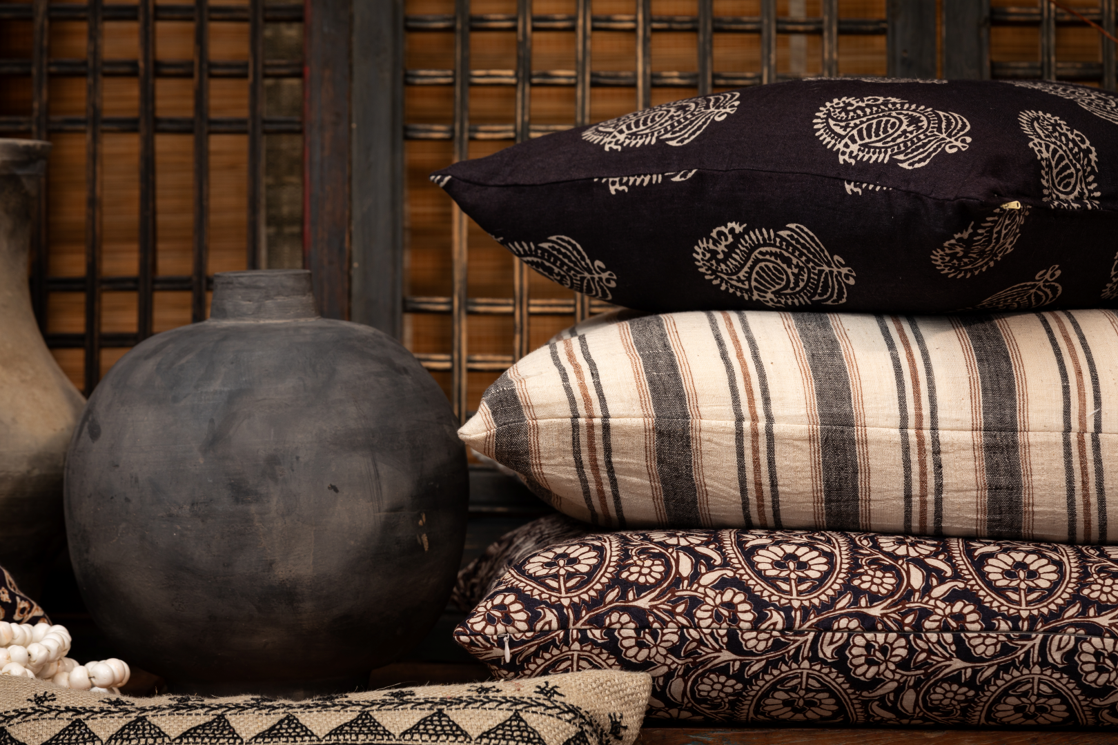Rann Charcoal/Cinnamon Decorative Pillow Cover