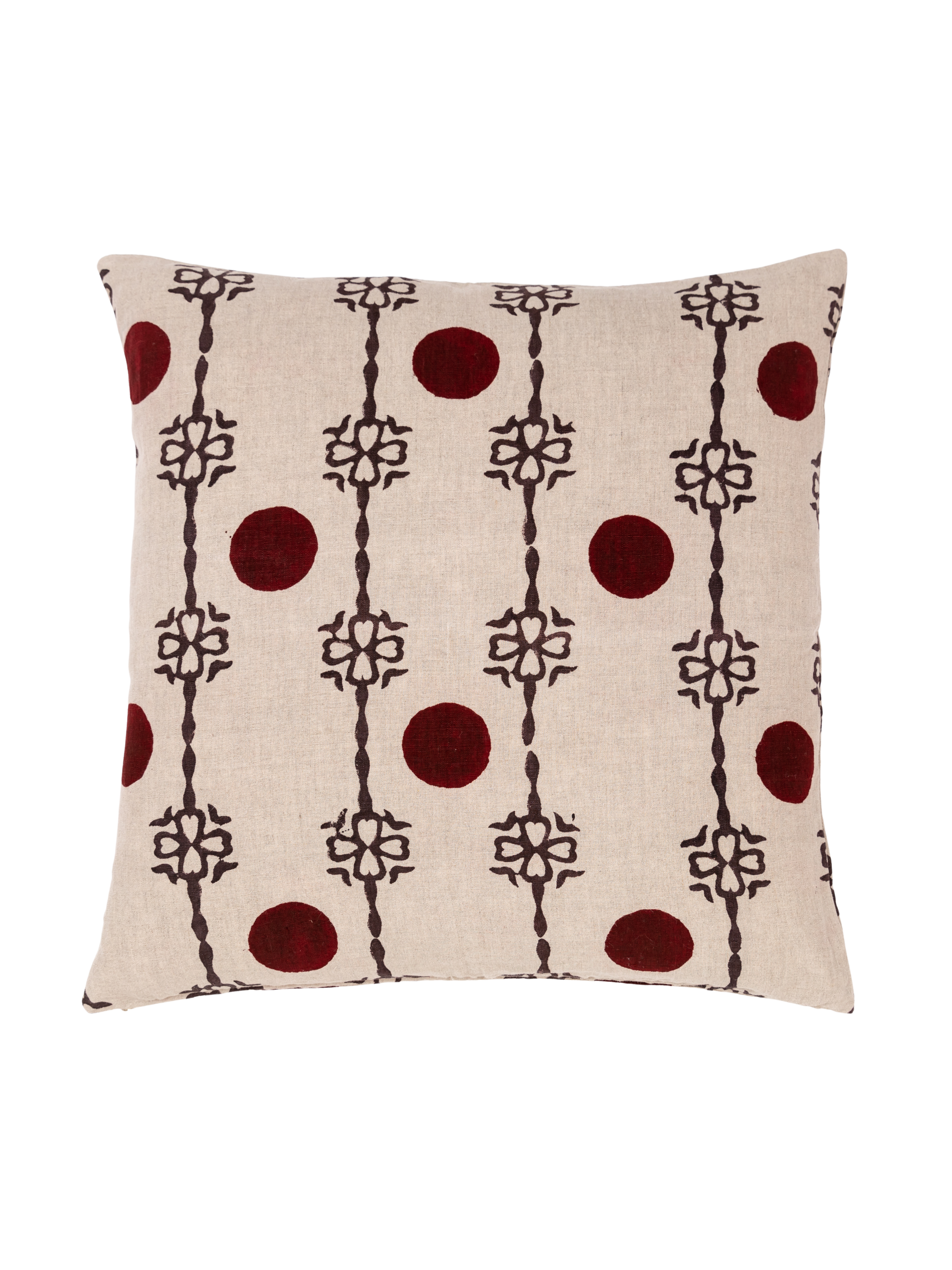 Sake Madder Red & Charcoal Decorative Pillow