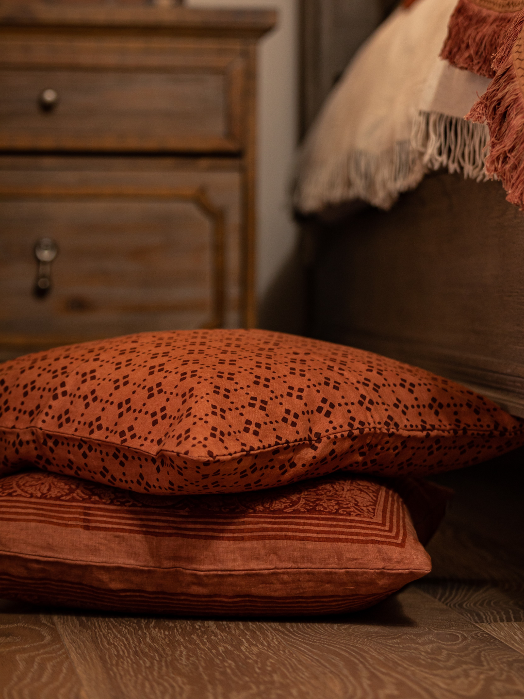 Anjali Dots Cinnamon/Brown Decorative Pillow Cover
