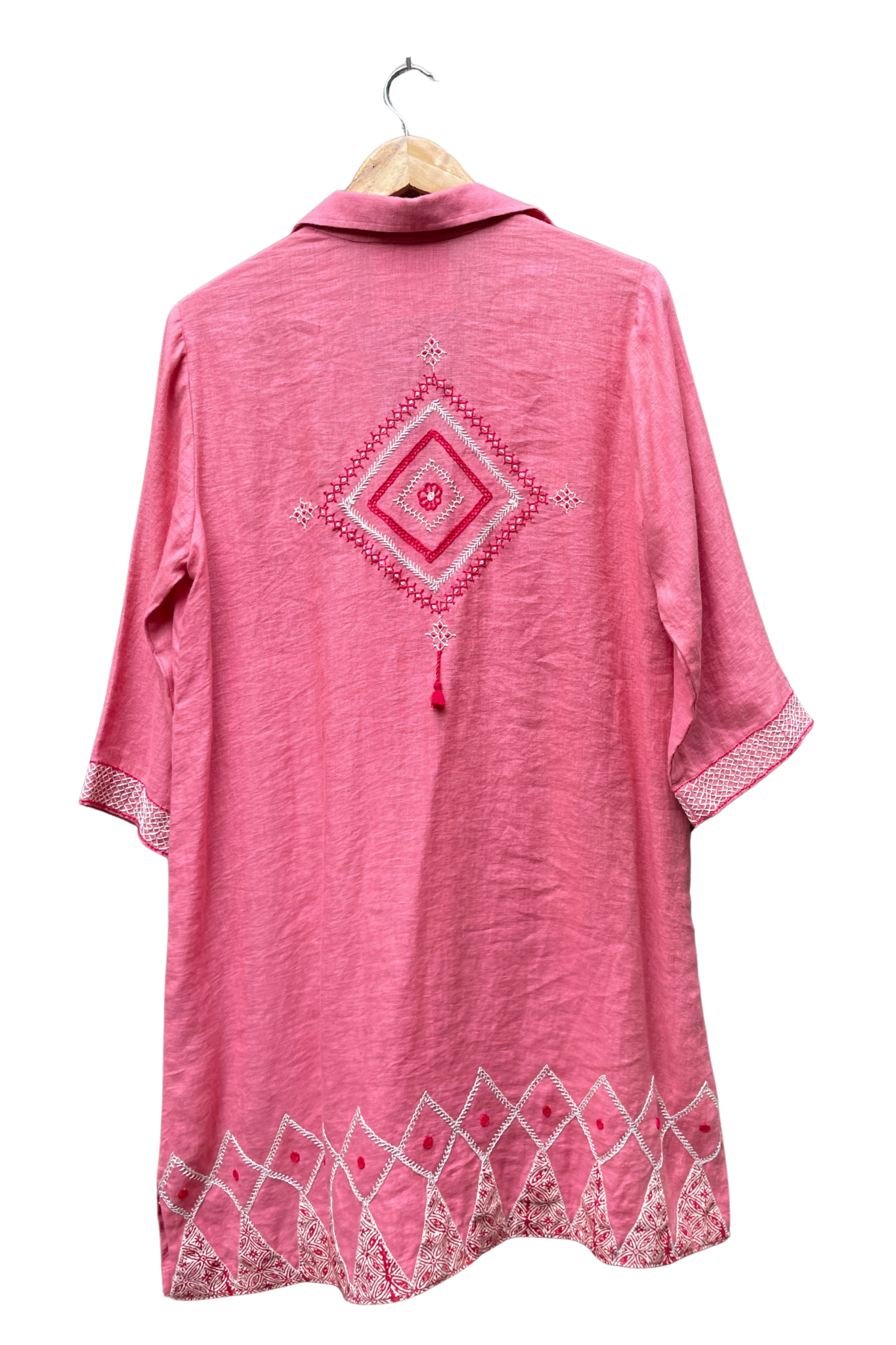 Tahari Dress Tomato with Embroidery