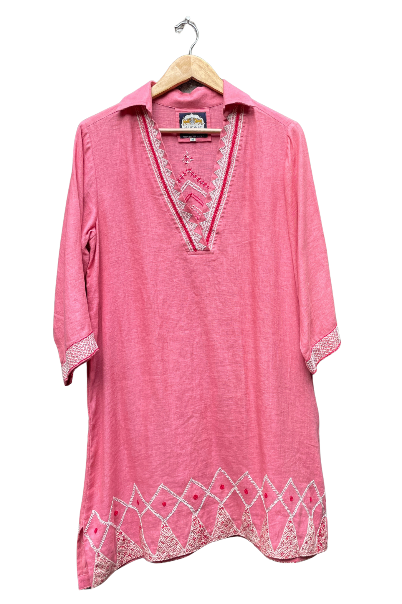 Tahari Dress Tomato with Embroidery