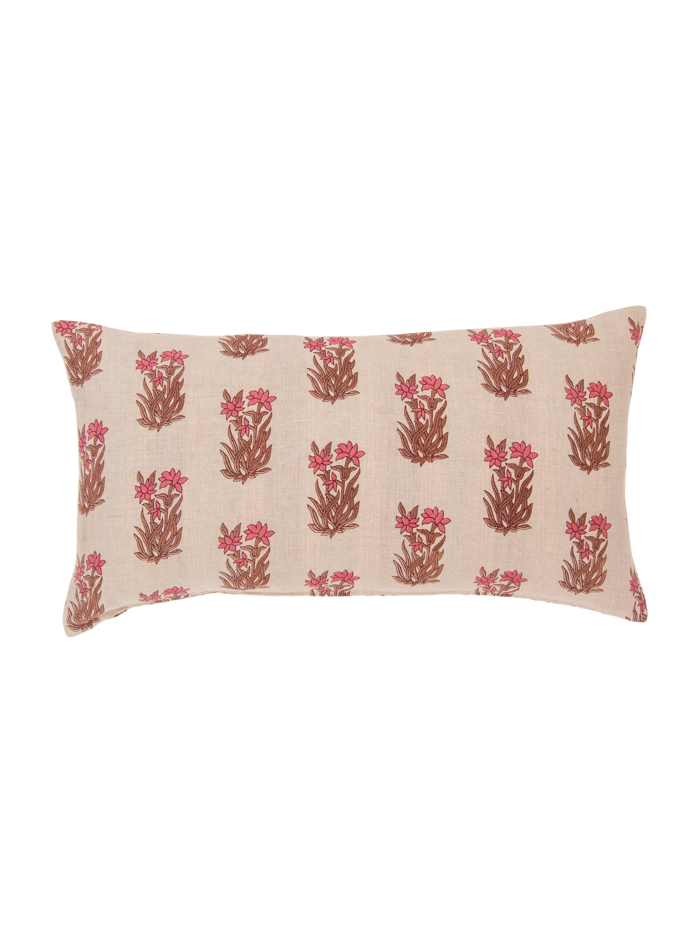 Tuberose Salmon Lumbar Pillow