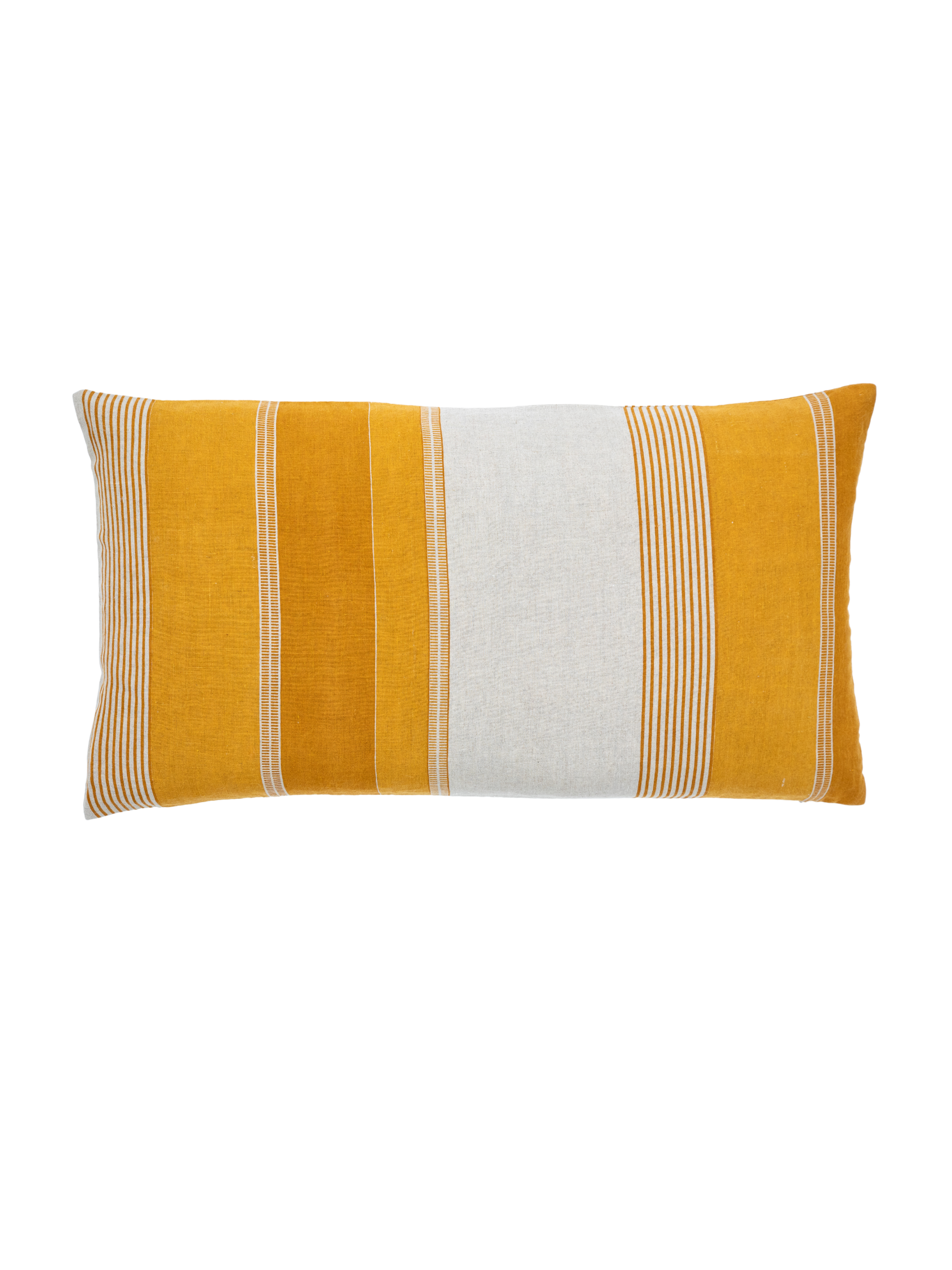 Tulum Stripe Ochre Lumbar Pillow Cover