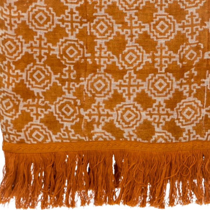 Yuma Ochre Sheer Linen Throw