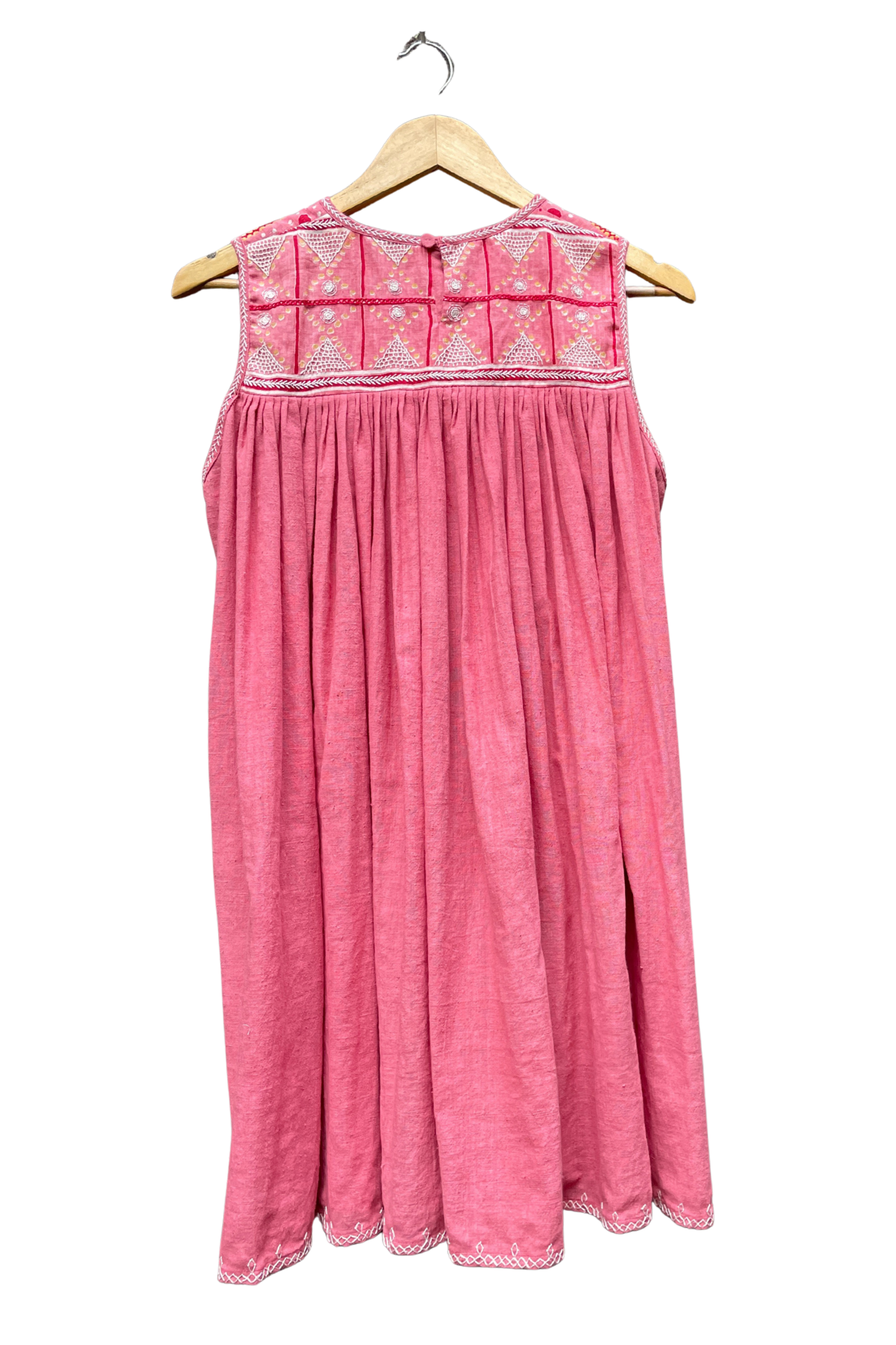 Yoshiko Dress Tomato with Embroidery