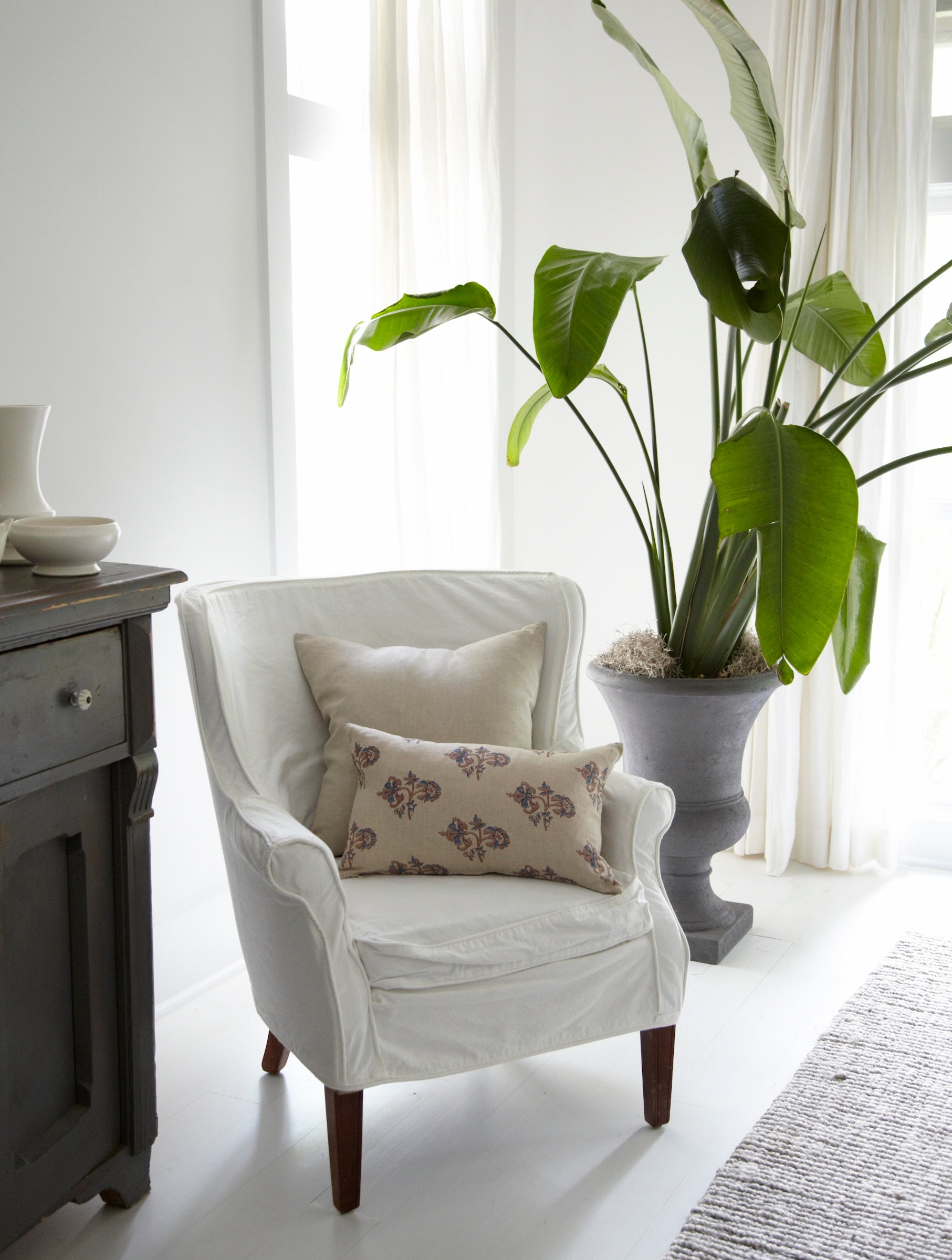 Carnation Blue And Taupe Petit Lumbar Pillow