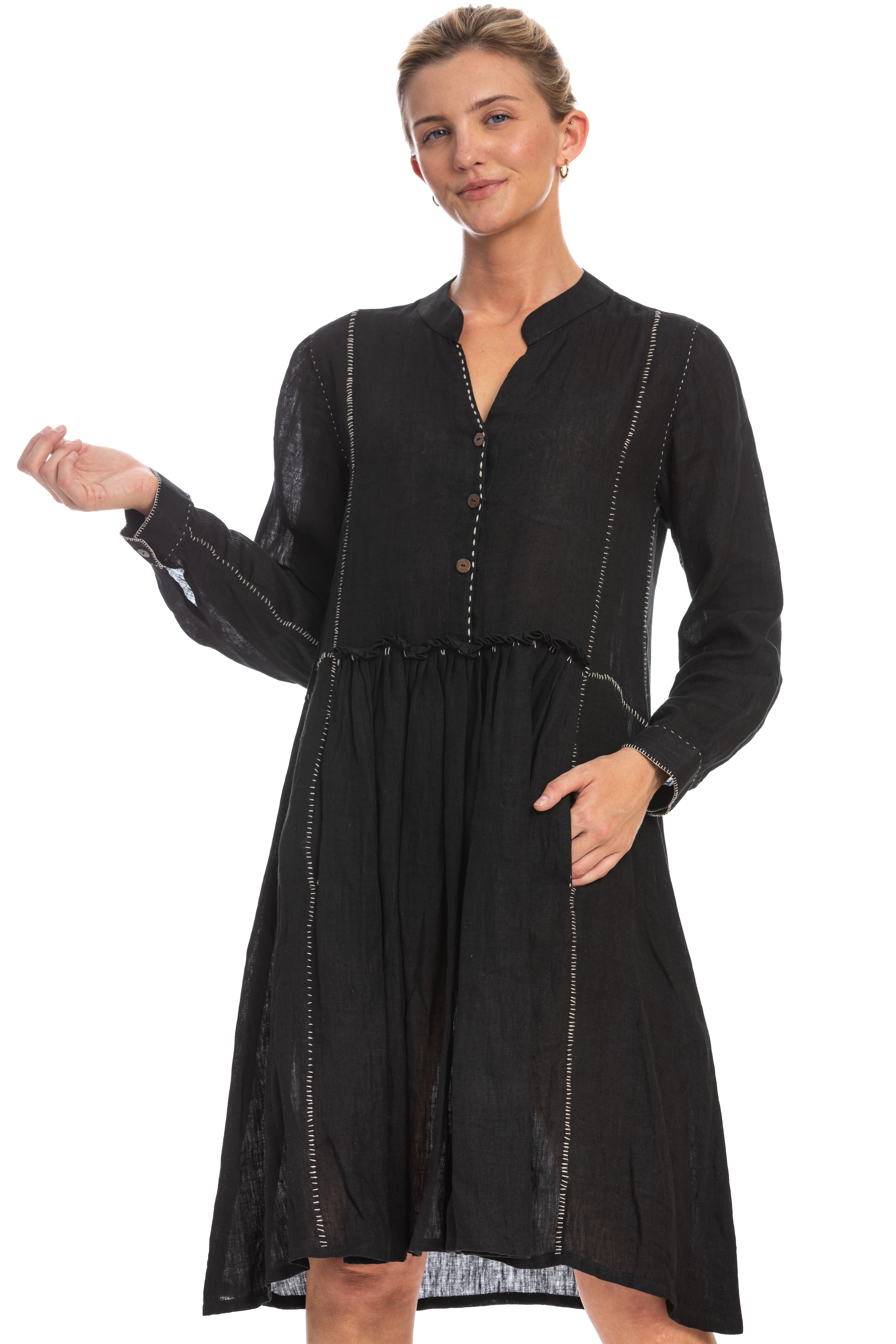 Charcoal Tamara Linen Tunic