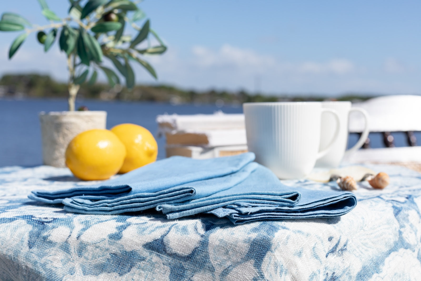 Cornflower Blue Khadi Napkins