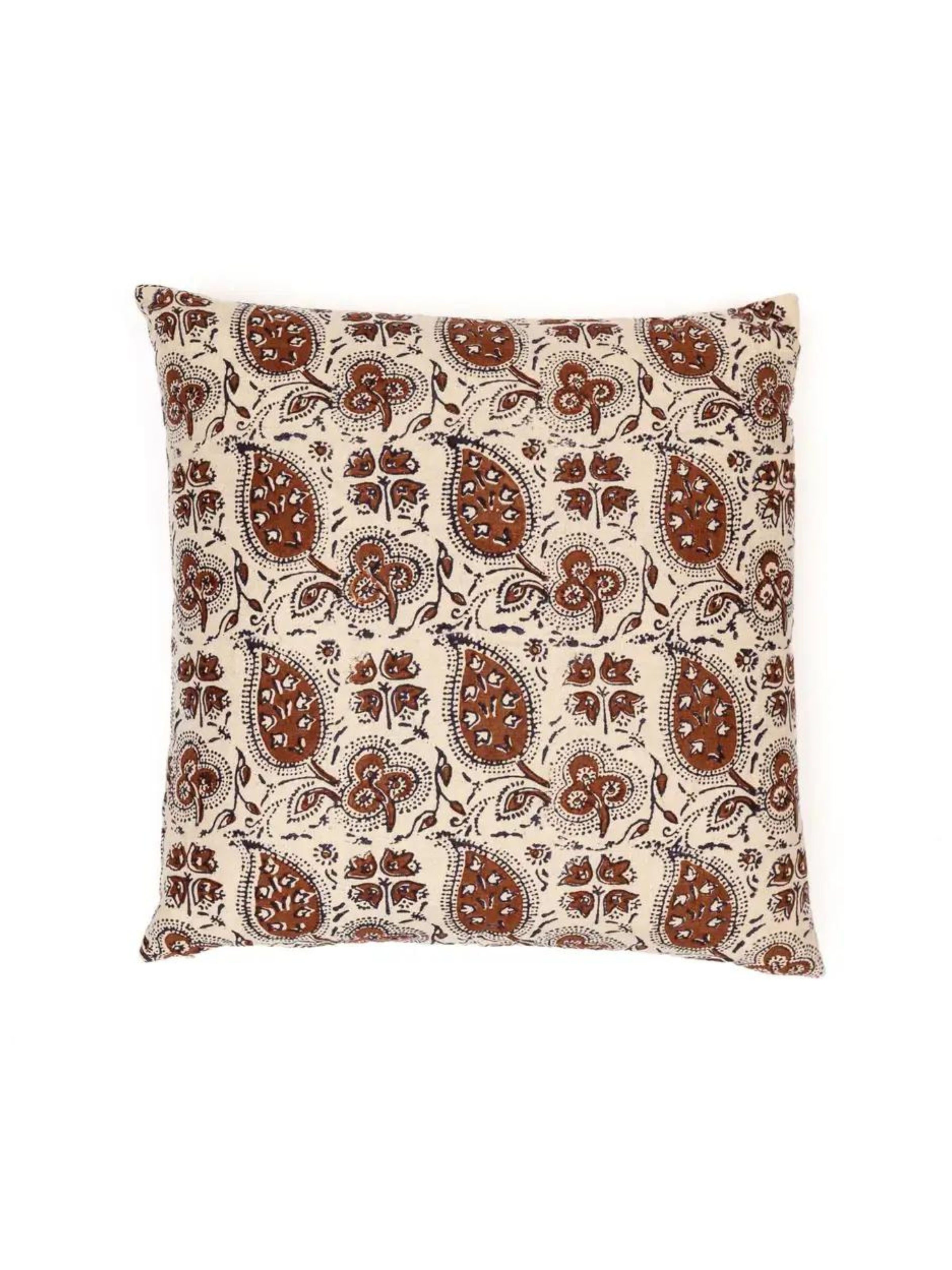 Betel Leaf Charcoal/Cinnamon Decorative Pillow Cover