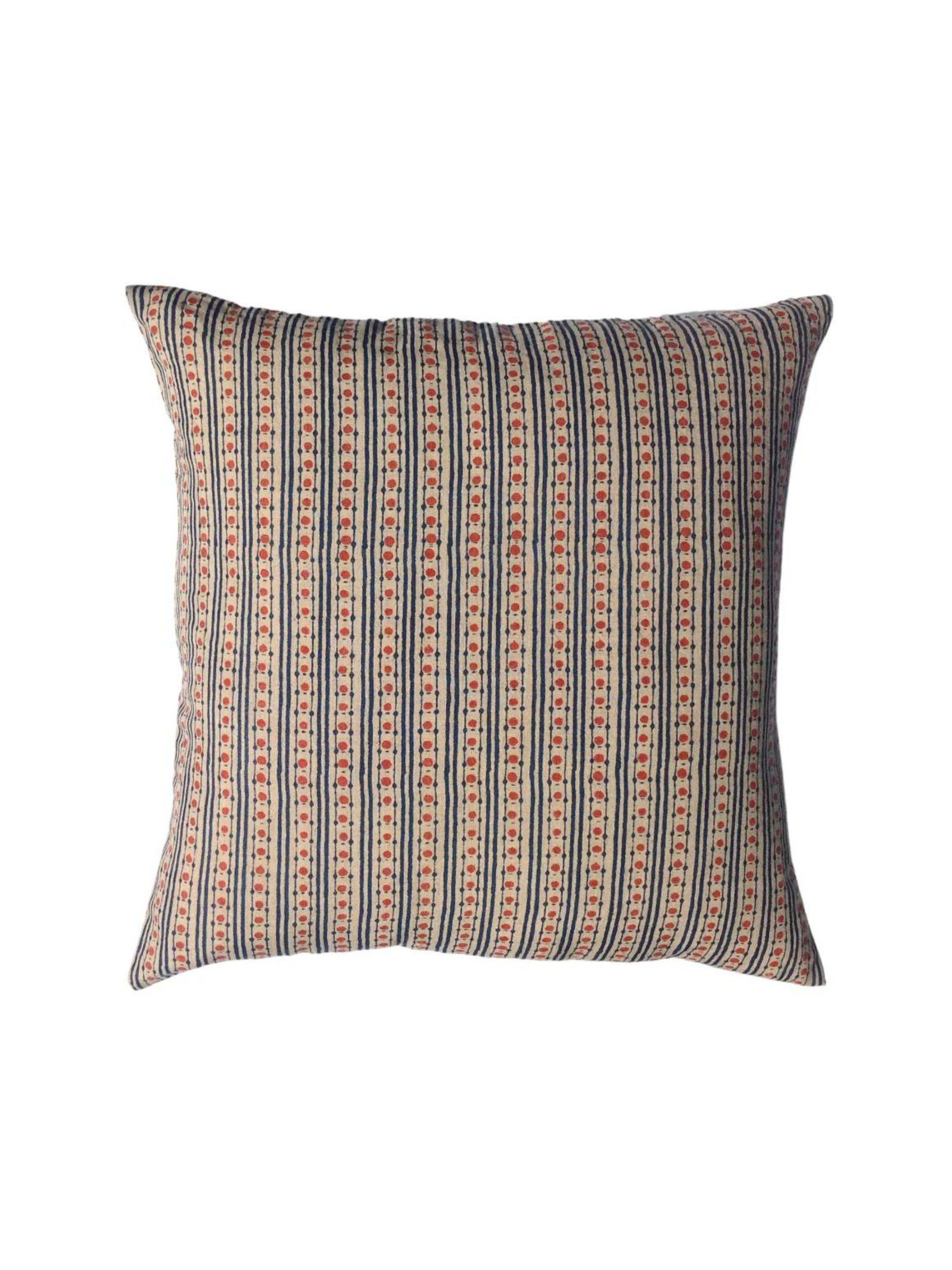 Dora Indigo/Rust Decorative Pillow Cover