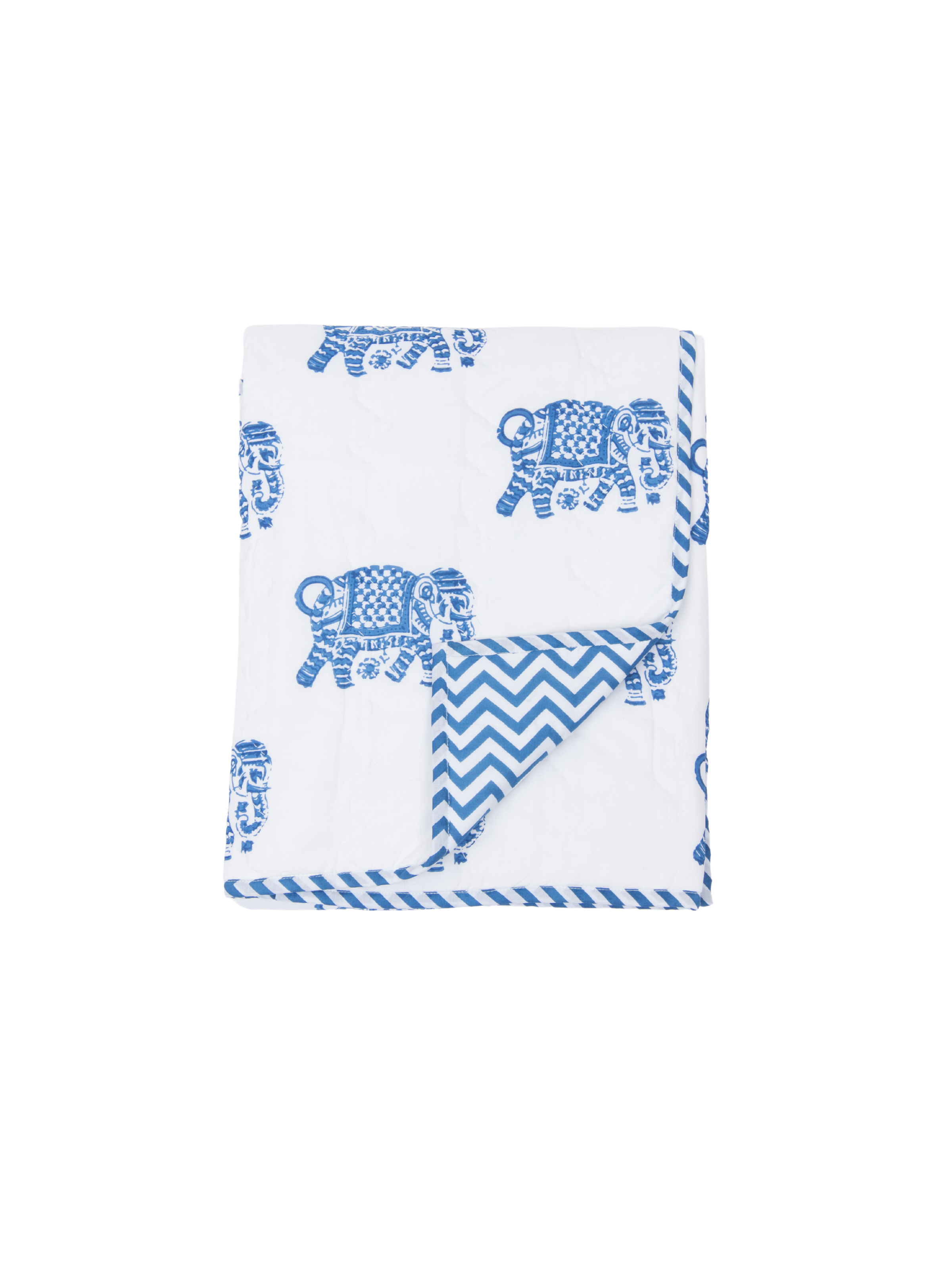 Elephant Blue Baby Quilt