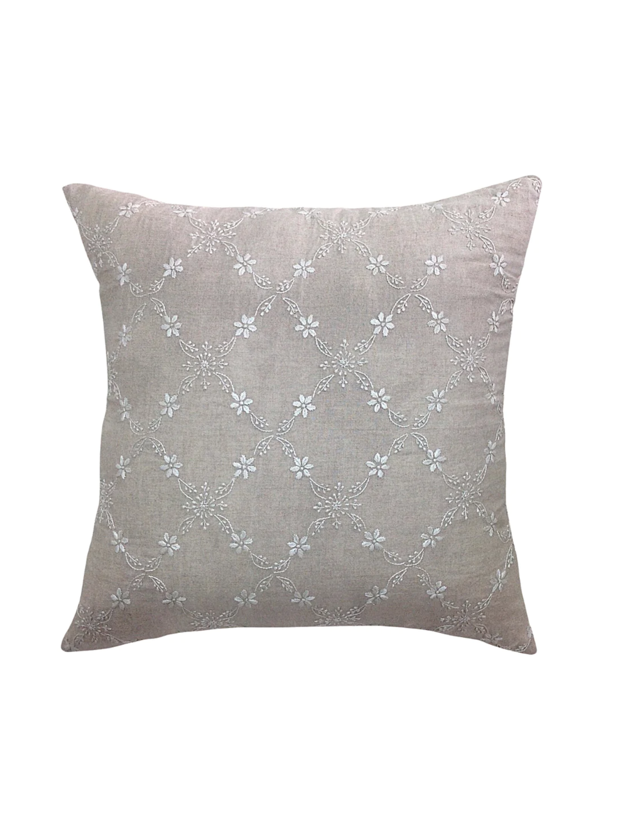 Grace Lucknow Pillow Cover Natural Linen