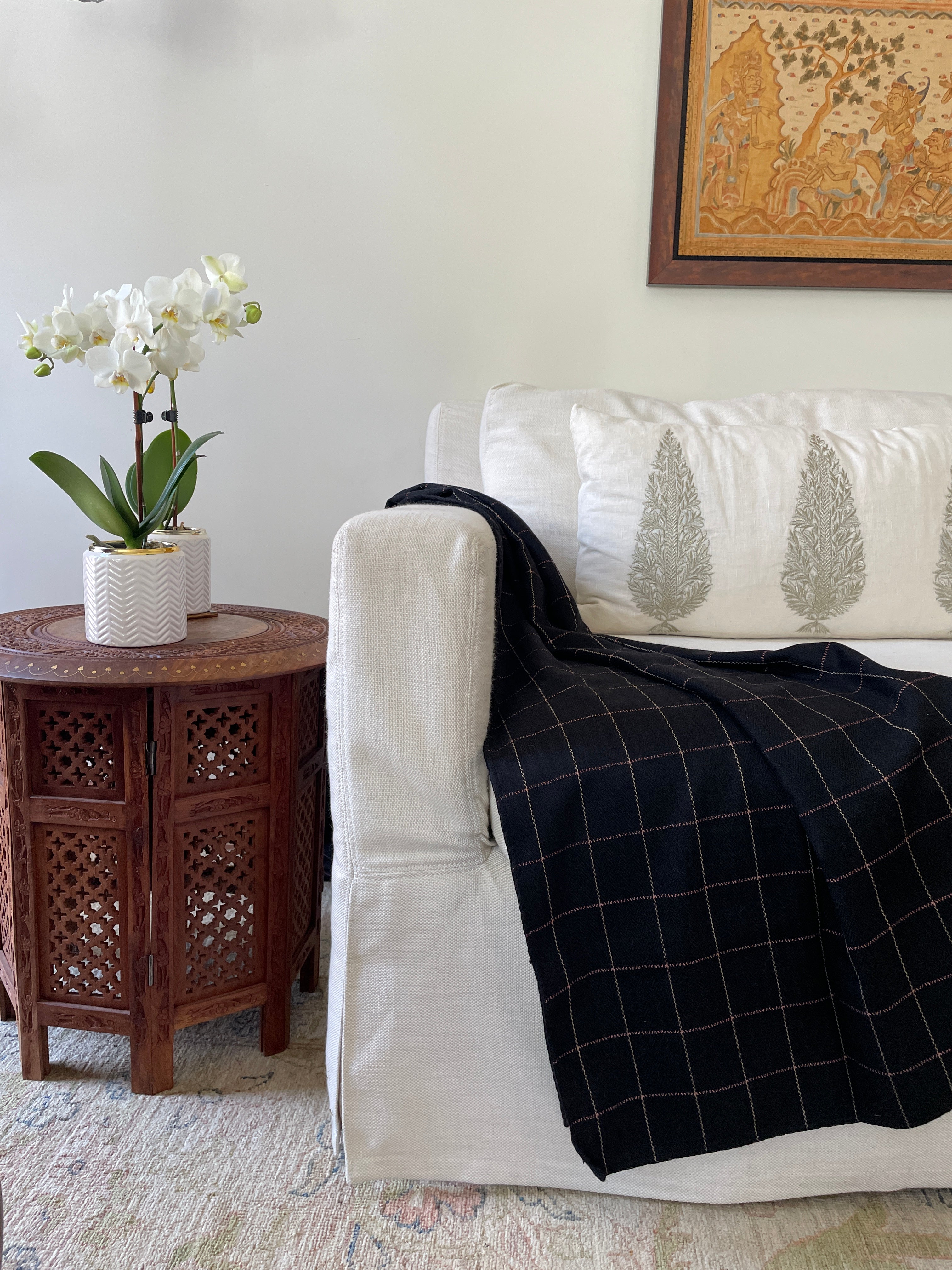 Highlands Black Plaid Throw