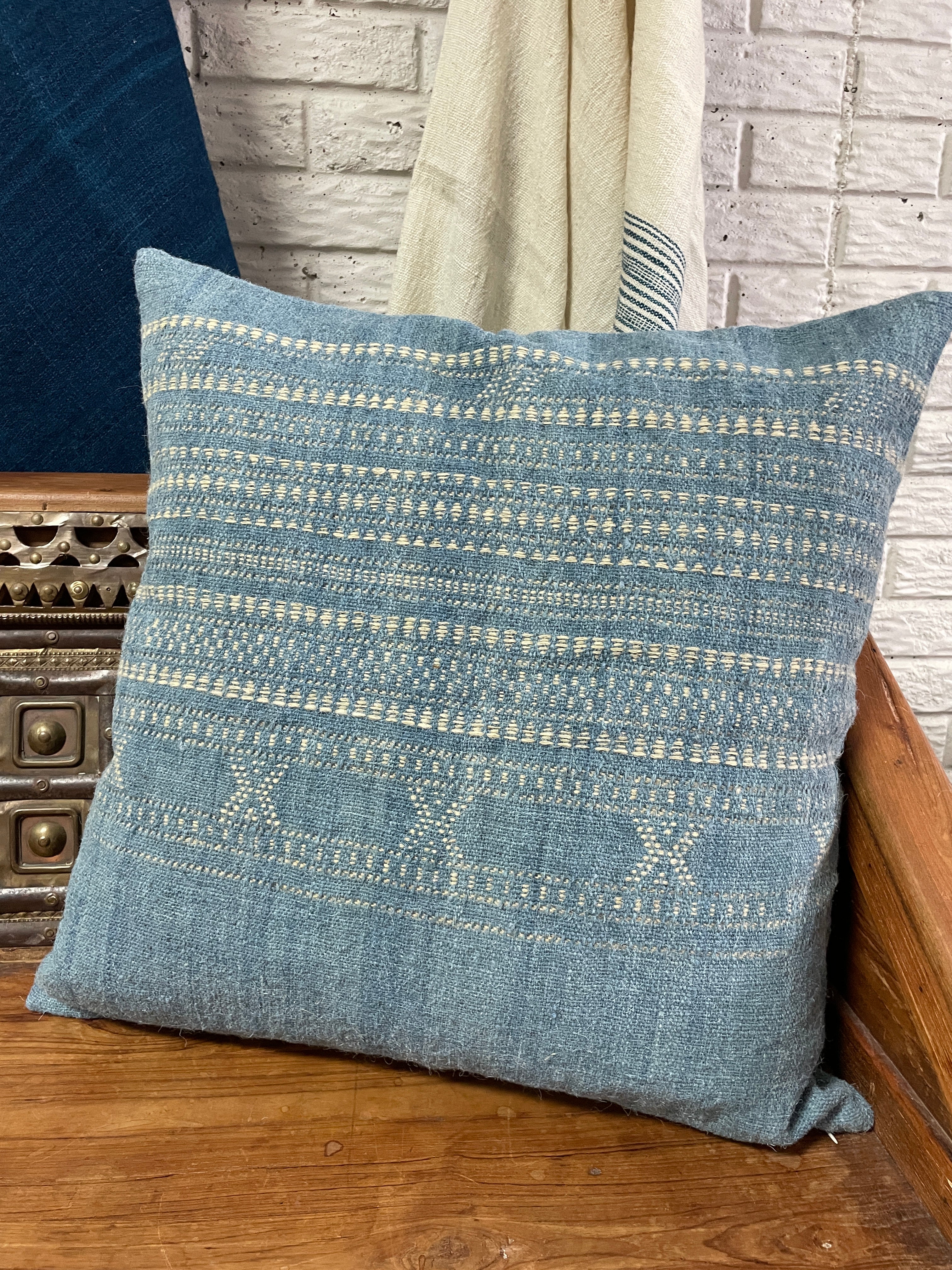 Sanj Kutch Woven Band Wool Pillow Cover