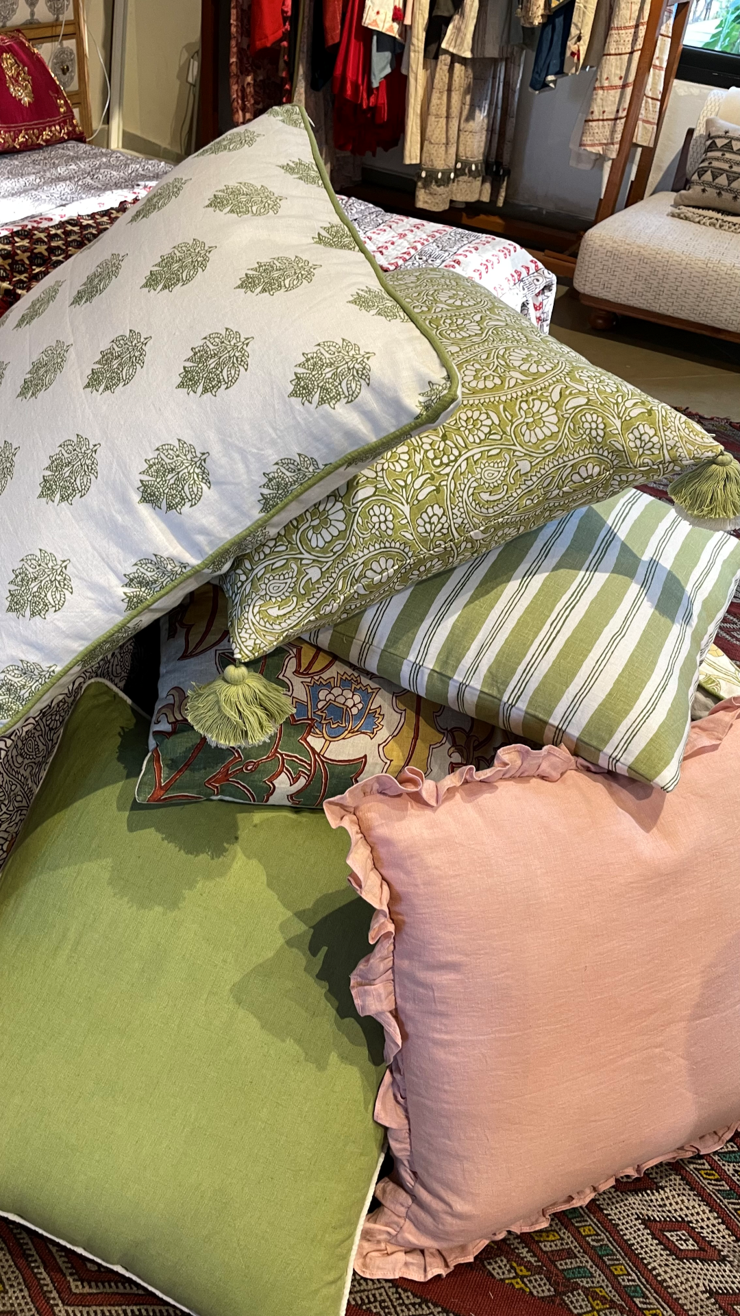 Amrita Paisley Green Decorative Pillow Cover