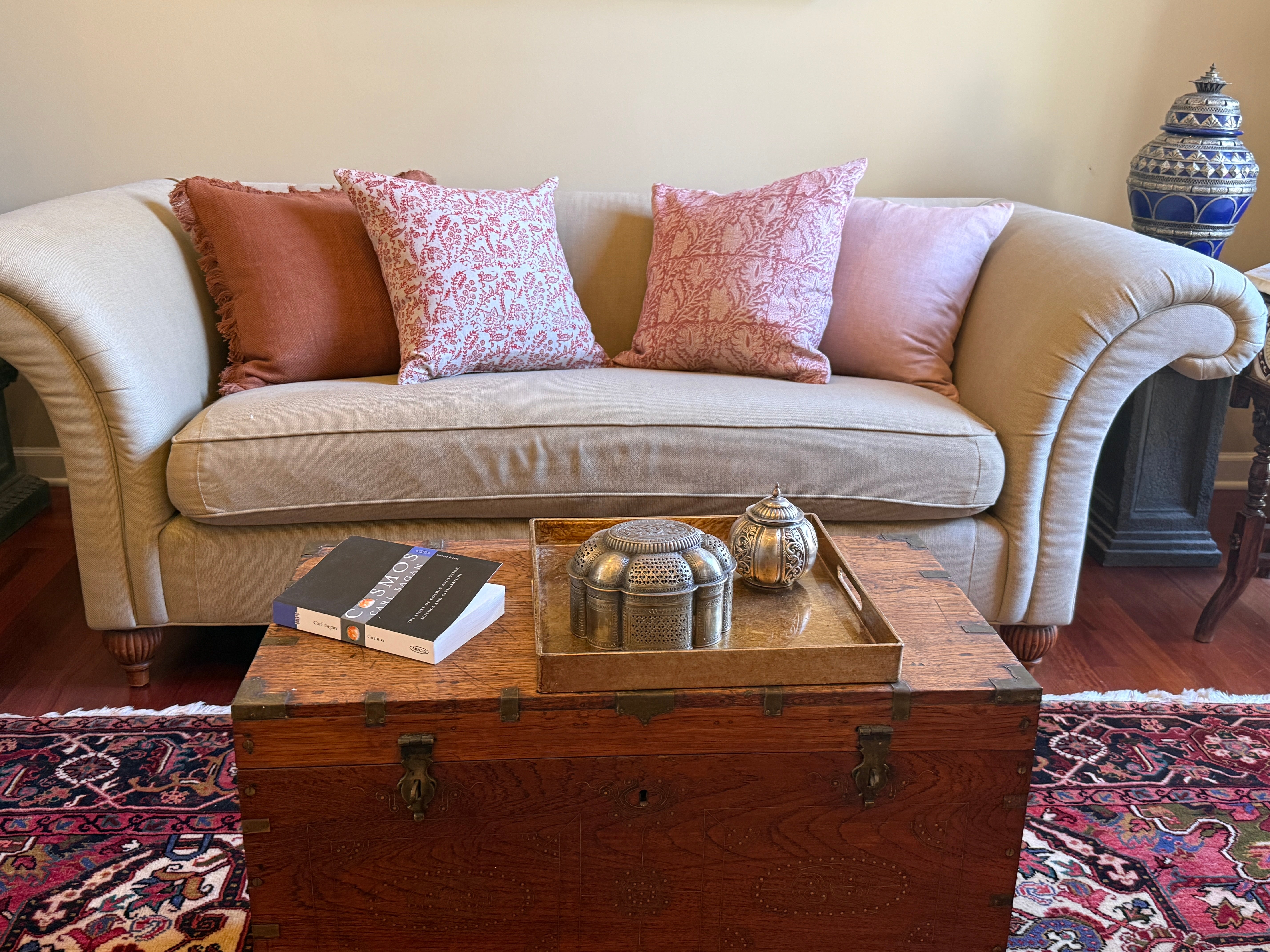 Fleur Coral Clay Natural Decorative Pillow Cover