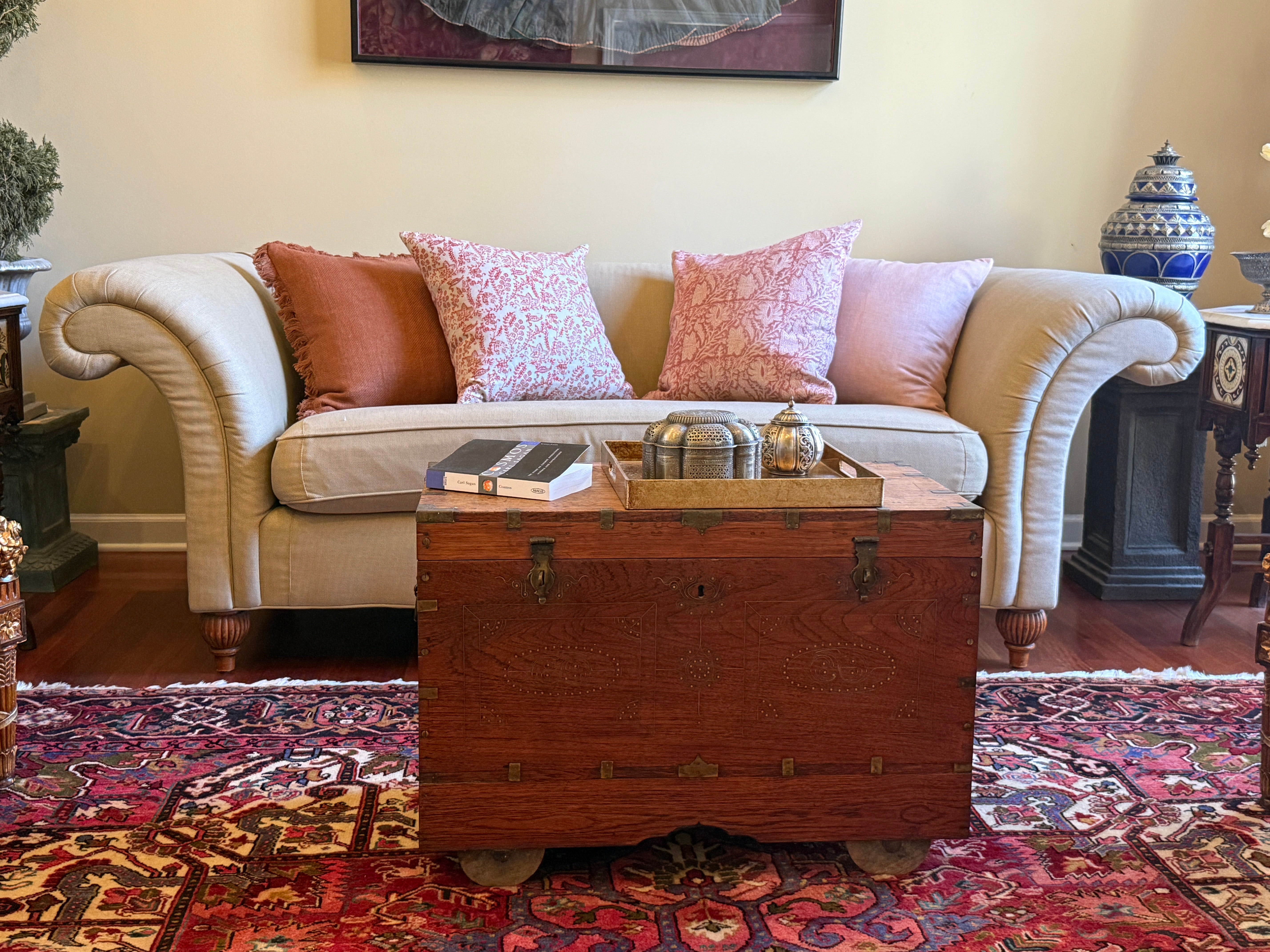 Fleur Coral Clay Natural Decorative Pillow Cover