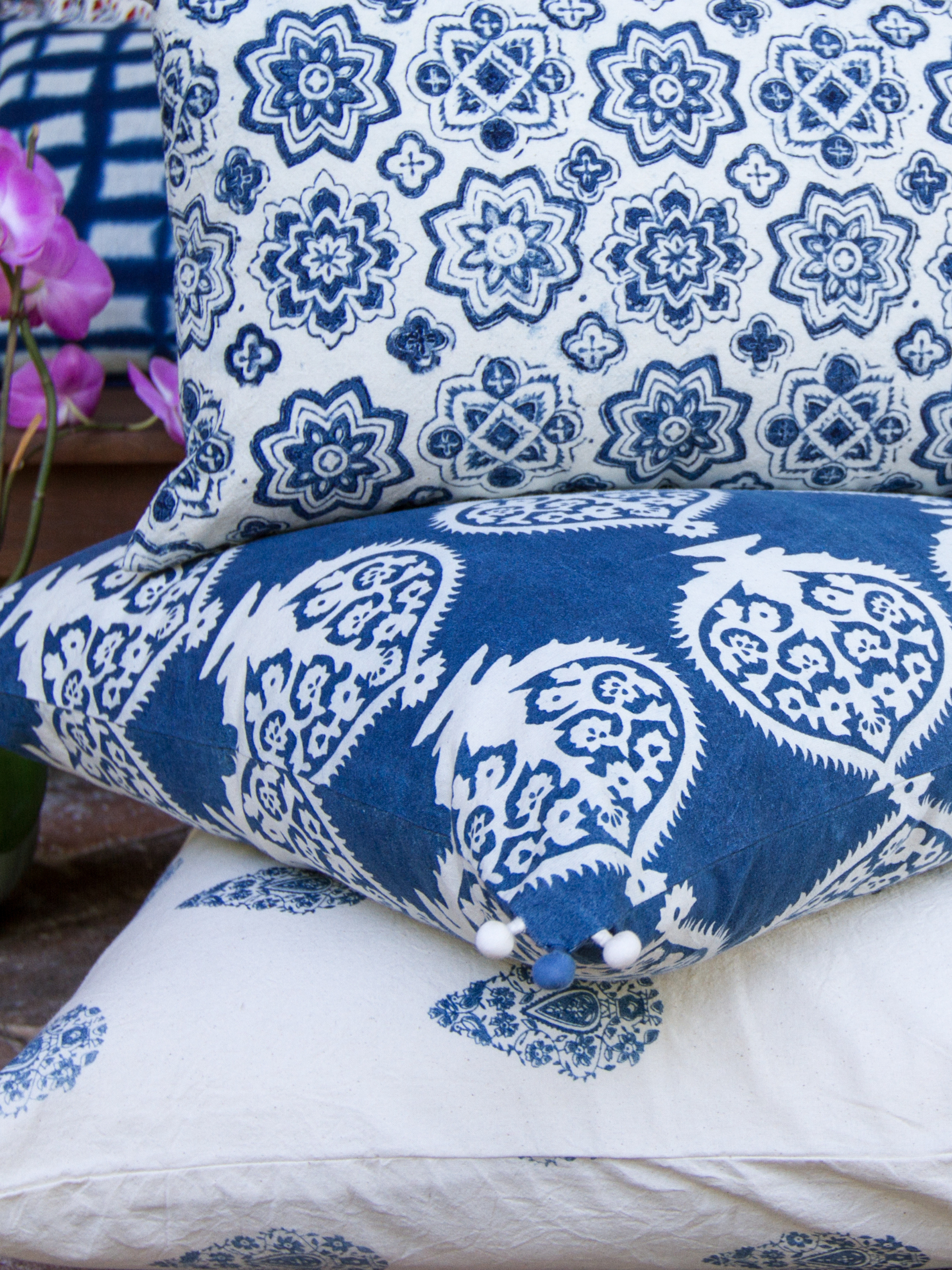 Indigo Bukhara Decorative Pillow