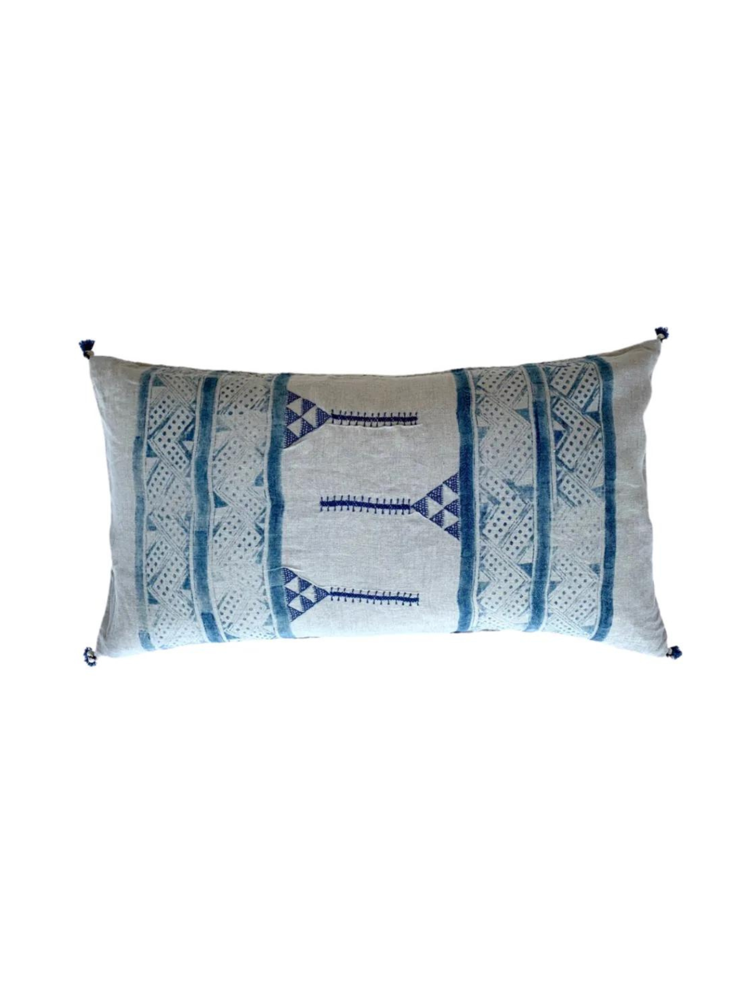 Indigo Mancala Lumbar Pillow