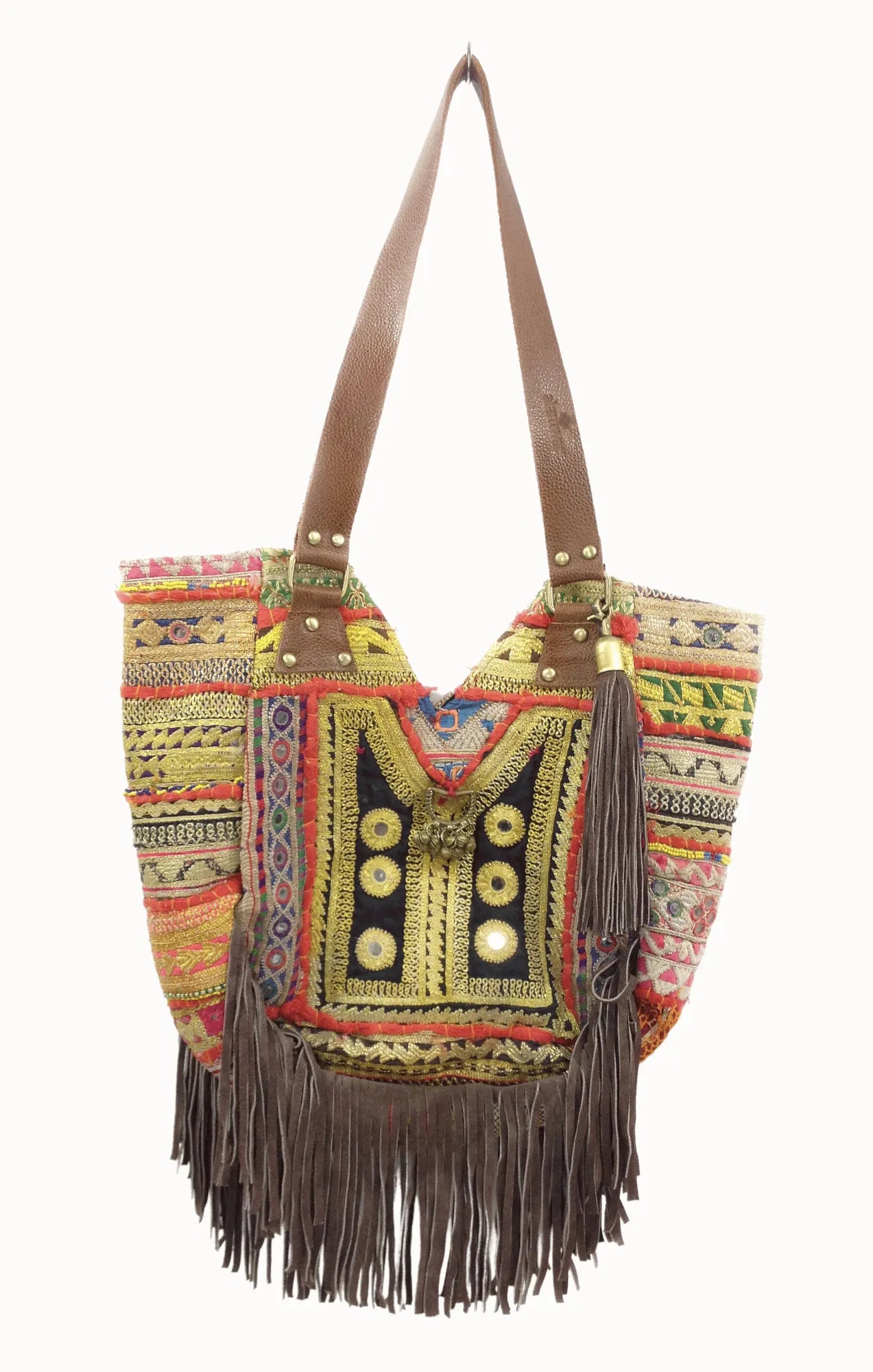 Jumru Fringe Tote Bag In Brown