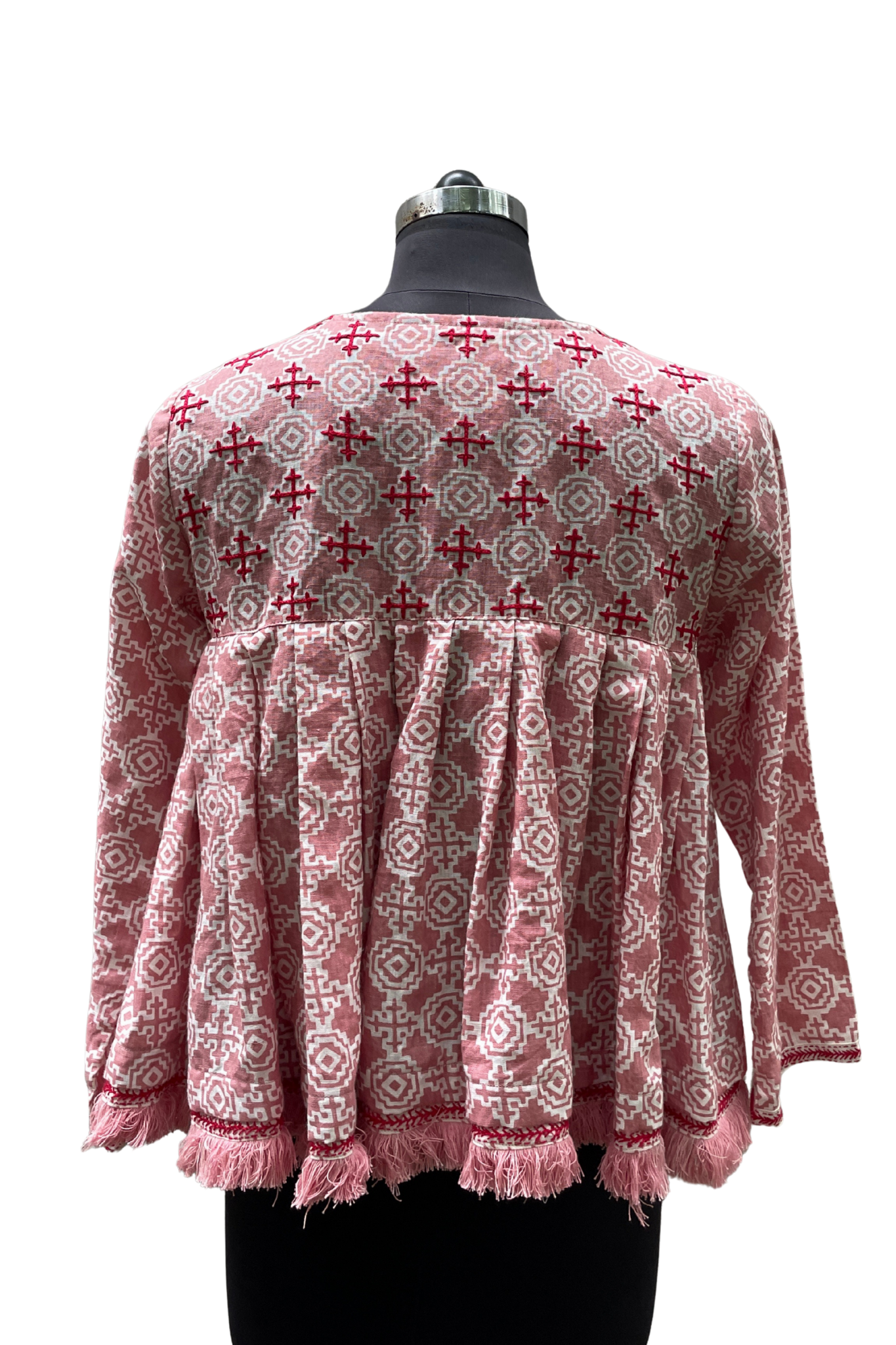 Junoon Jacket In Yuma Print Dusty Pink with Embroidery
